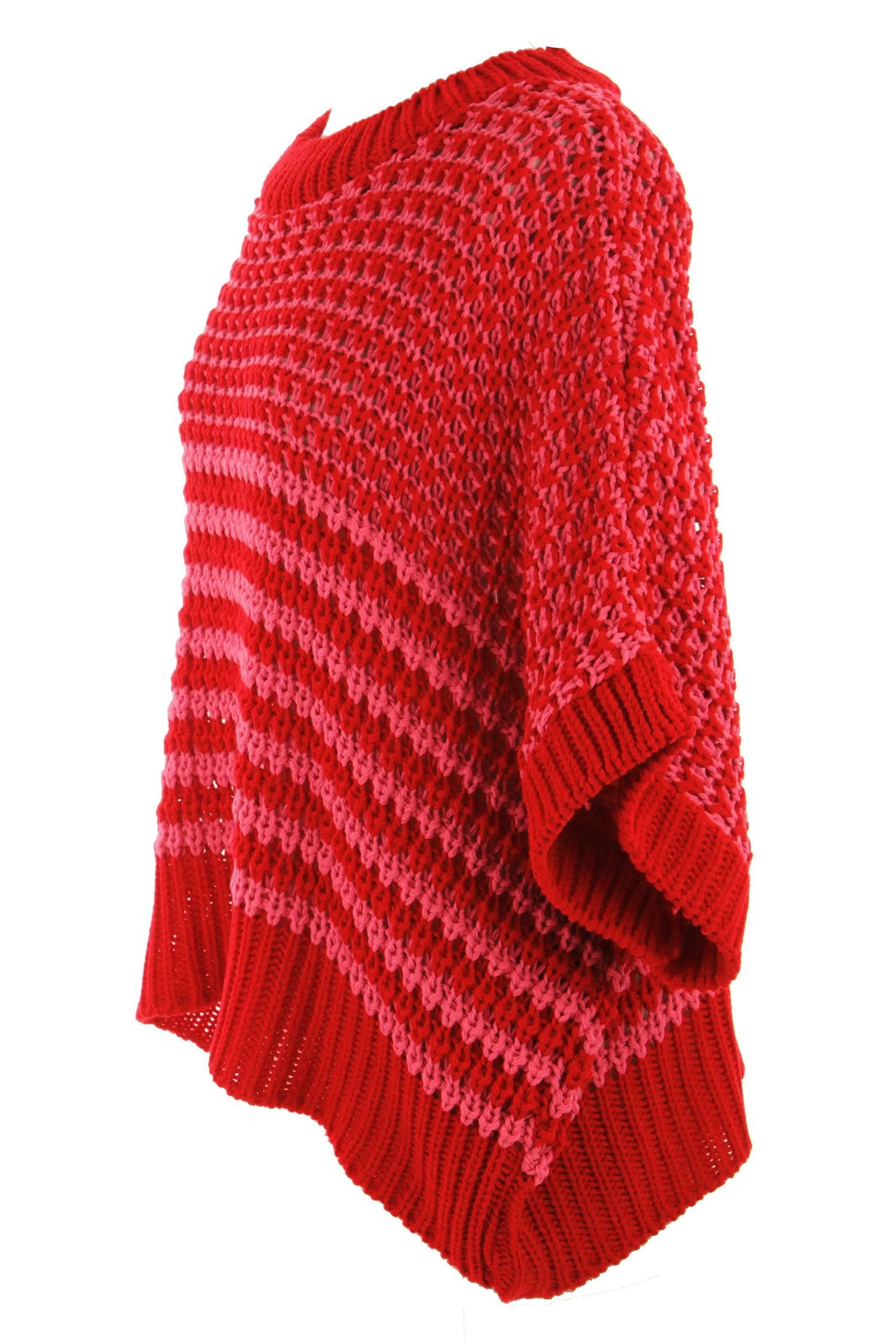 Red Stripe 3/4 Draped Sleeve Slouchy Sweater - Image 15
