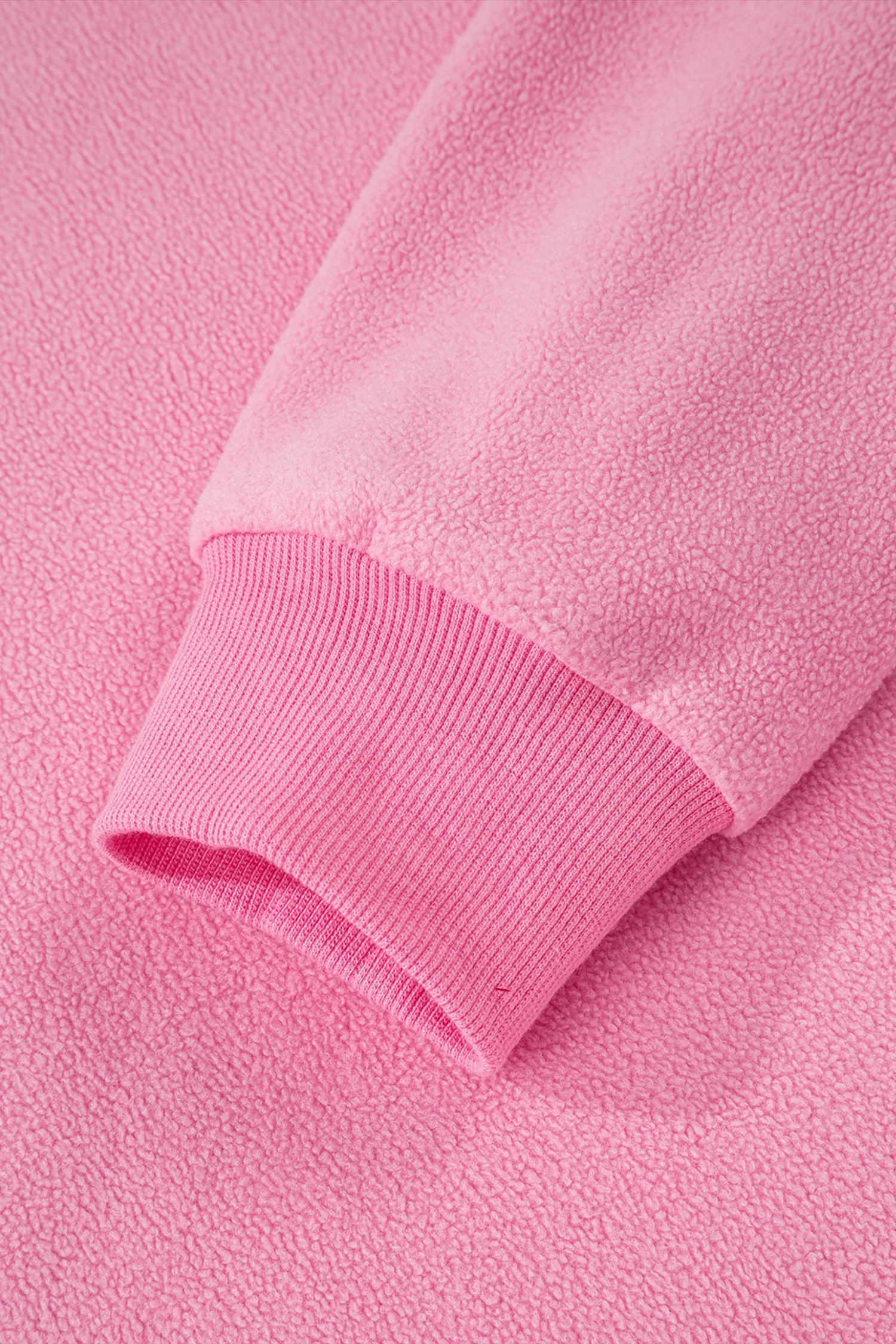 Bright Pink Oversize Drop Shoulder Reversible Mock Neck Sweatshirt - Image 20