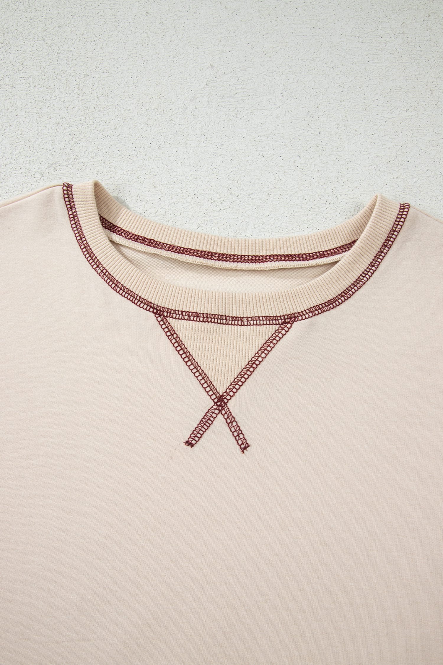 Red Stripe Sleeve Patchwork Casual Knit Top - Image 7