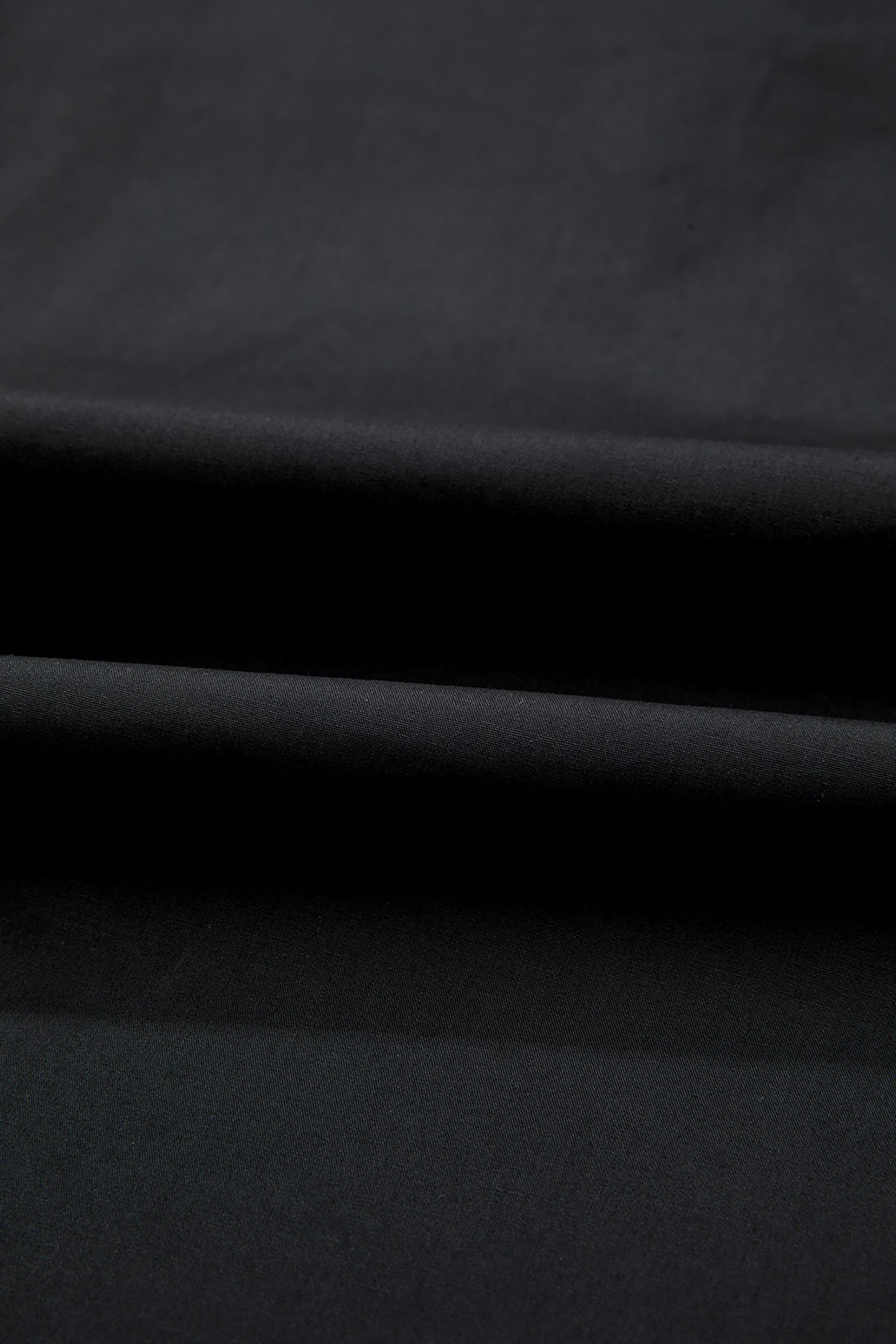 Black Short Puff Sleeve Contrast Embroidered Detail V Neck Blouse