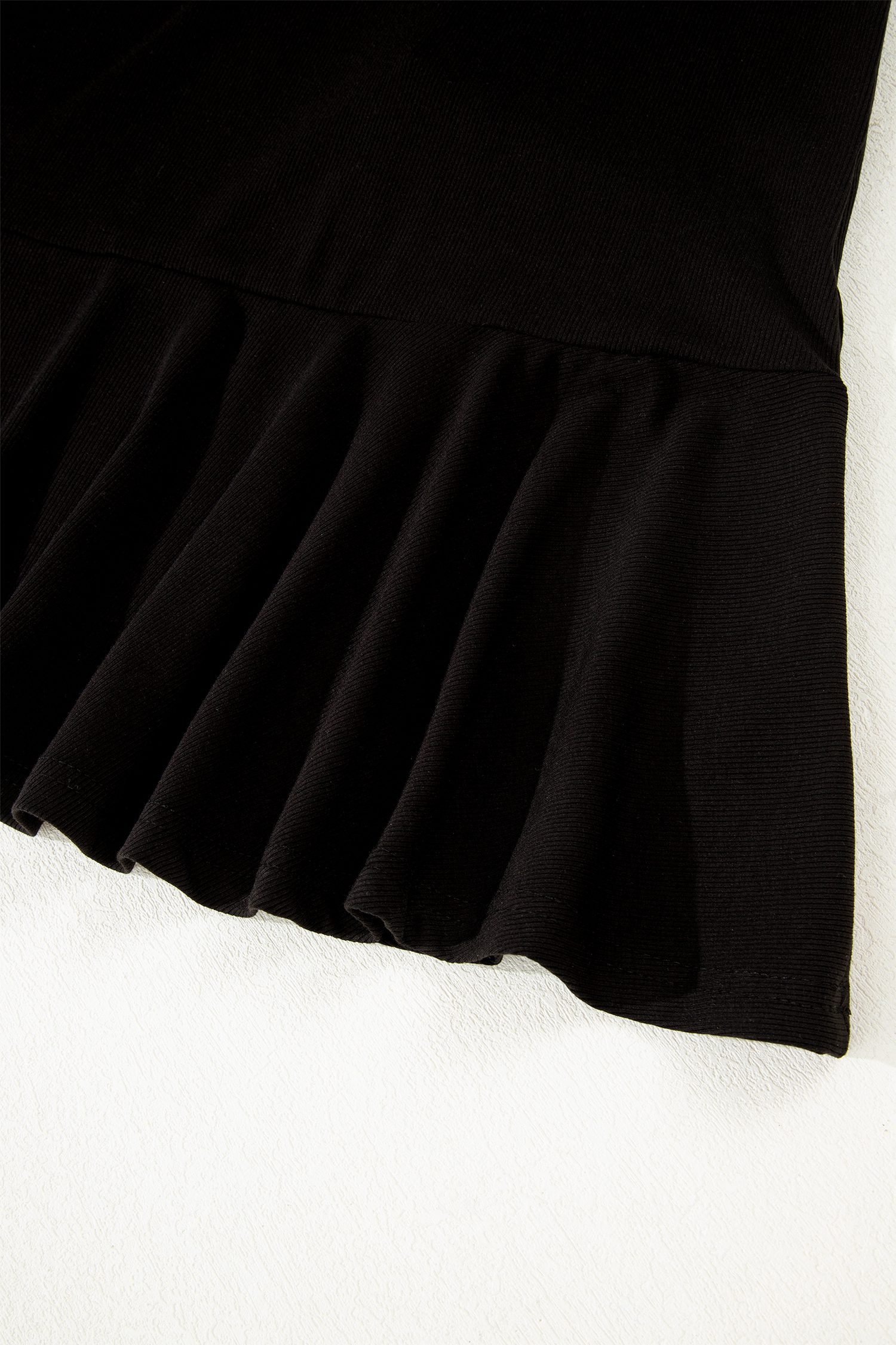 Black Stripe Detail Polo Collar Half Buttons Tied Short Sleeve Shift Mini Dress