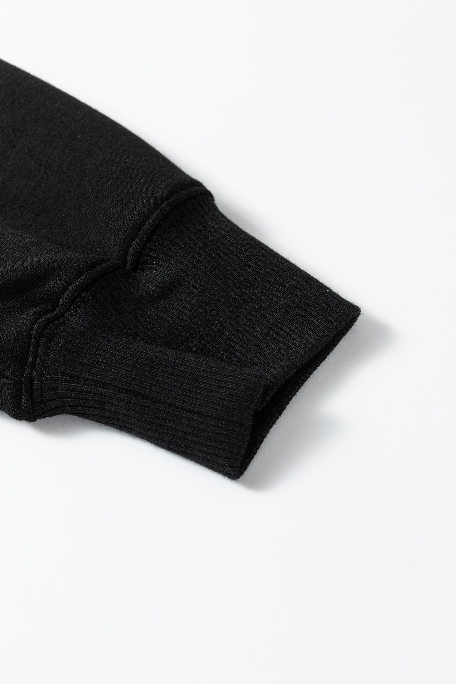 Bristol Black Collared V Neck Pullover Sweatshirt Sweatpants Set