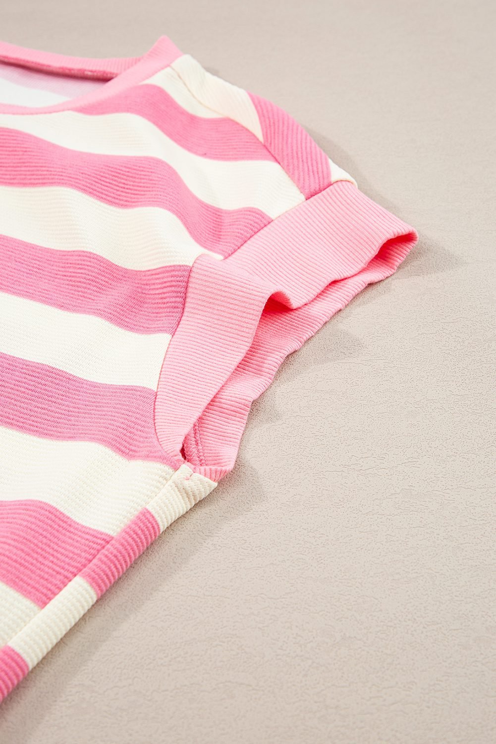 Pink Stripe Cap Sleeve Shift T Shirt Dress