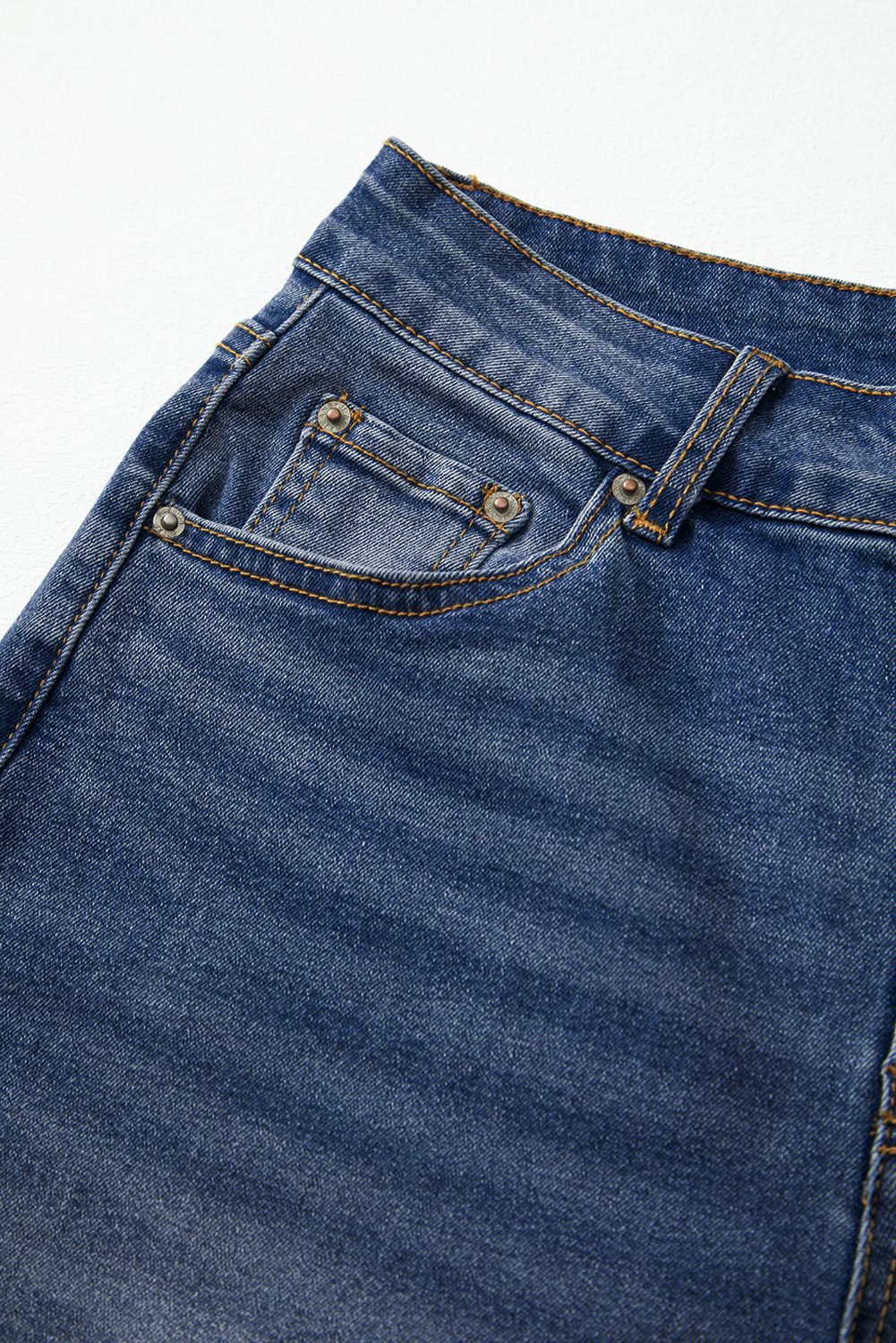 Real Teal Raw Hem Unique Cuffs Straight High Rise Loose Jeans