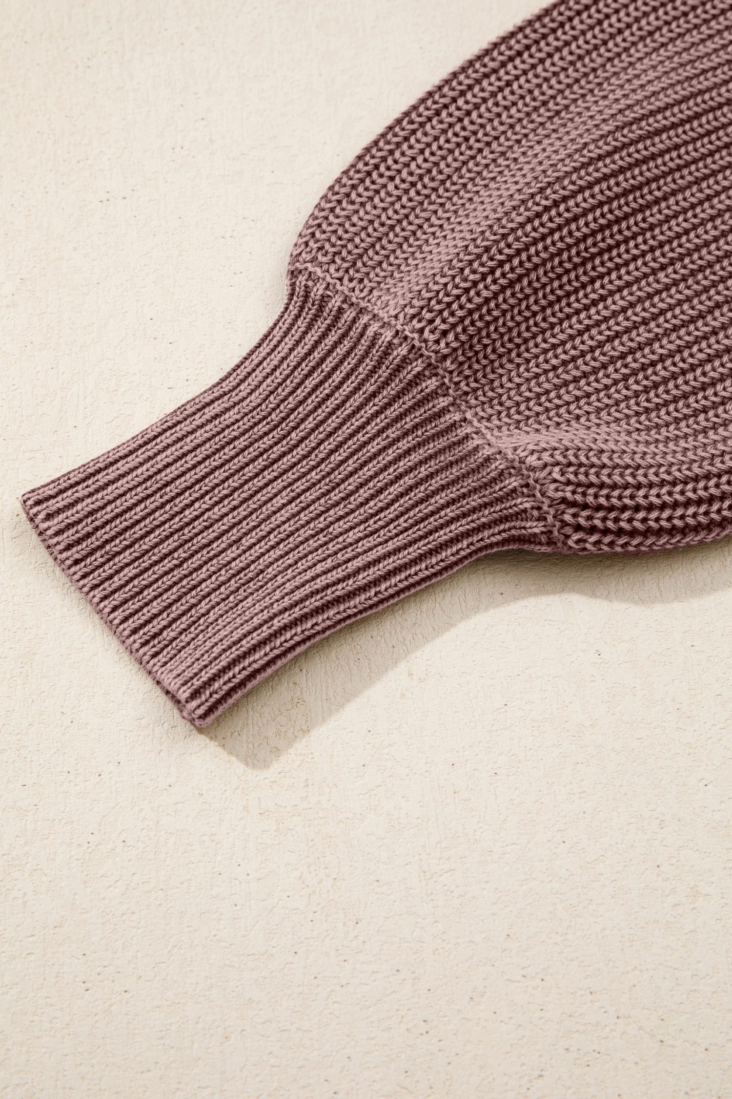 Dark Brown Mineral Washed Knit Button Polo Collar Loose Sweater