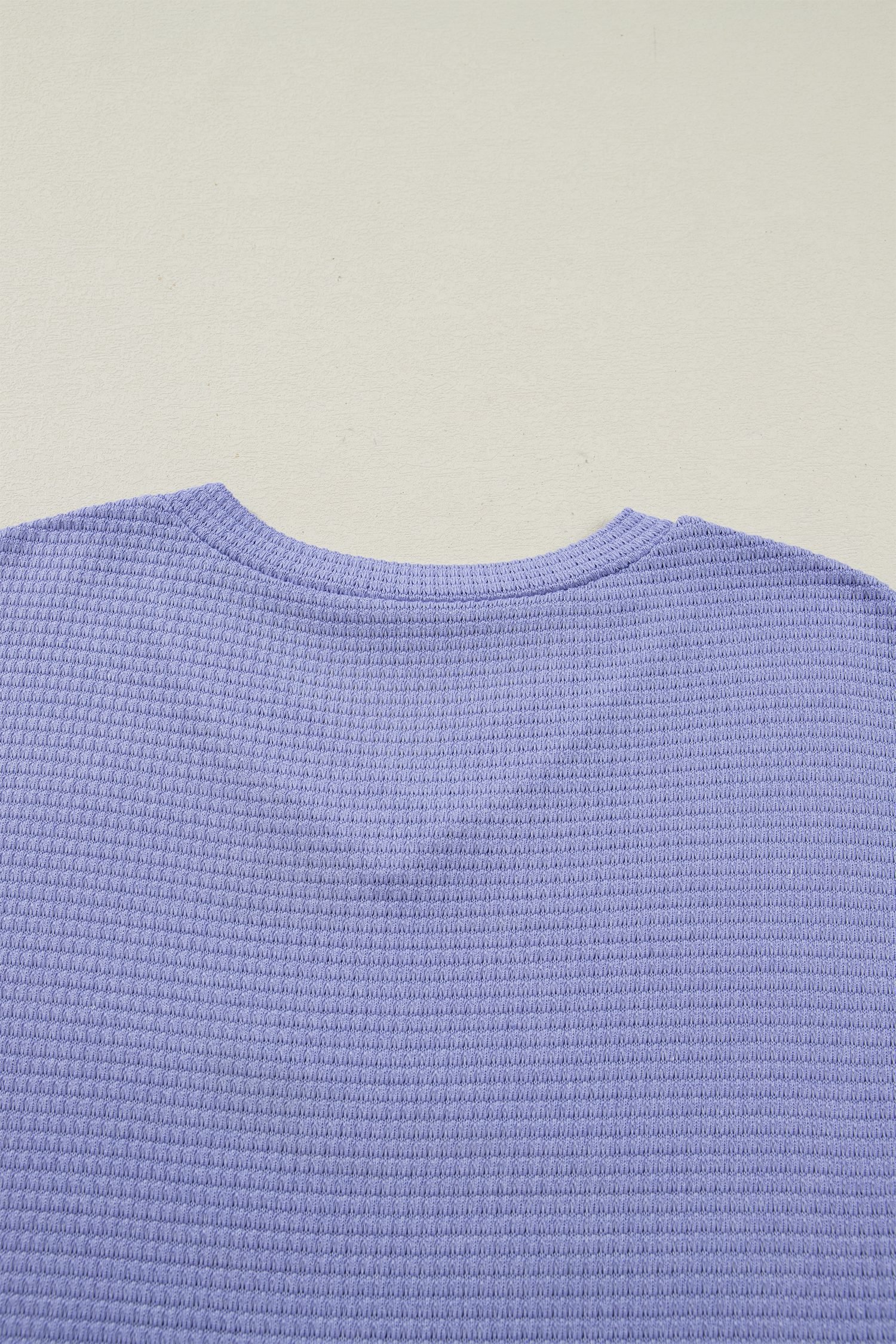 Wisteria Waffle V Neck Short Sleeve Knit Top - Image 8