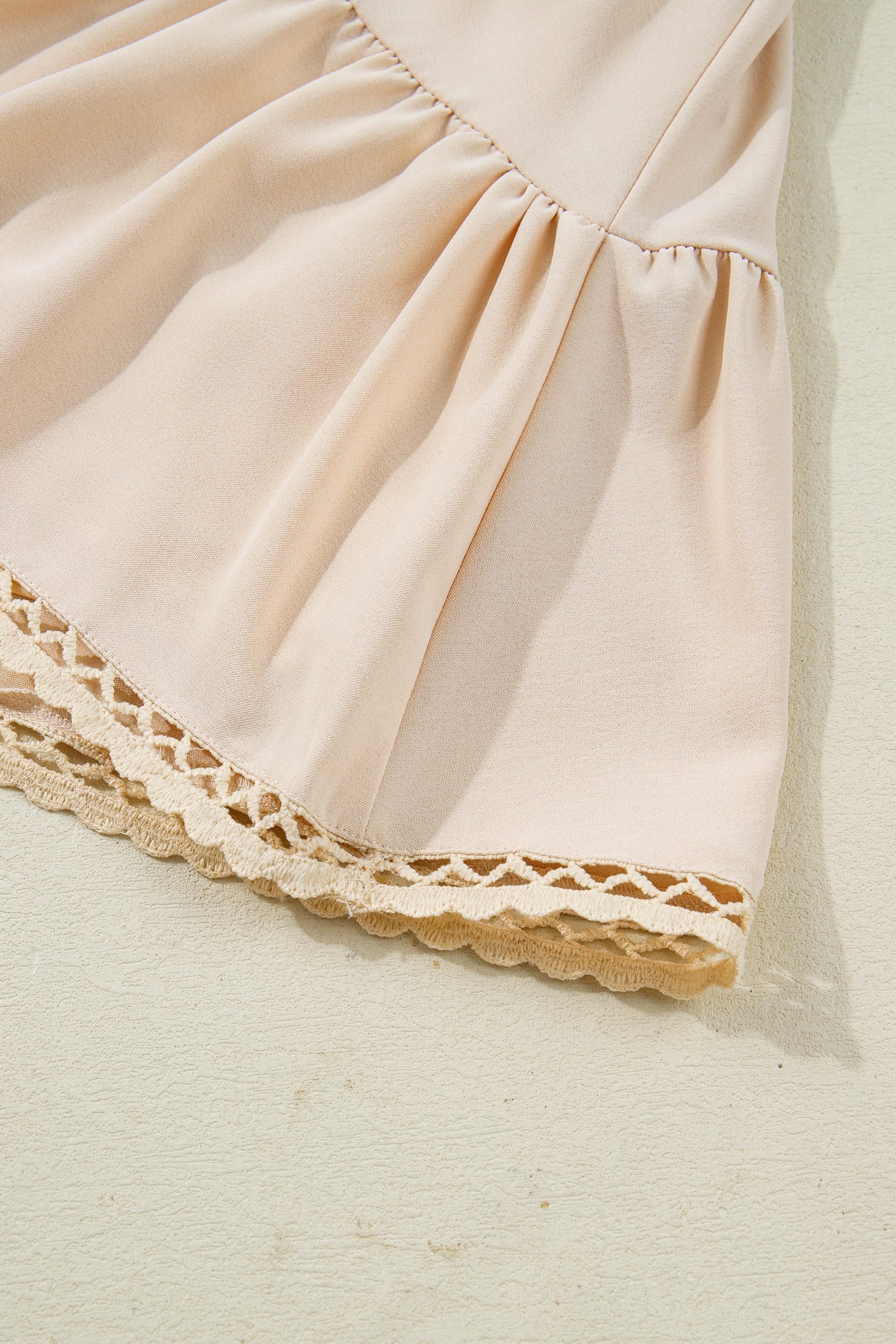 Parchment Plus Size Frilled Elastic Waist Lace Trim Boho Ruffled Shorts