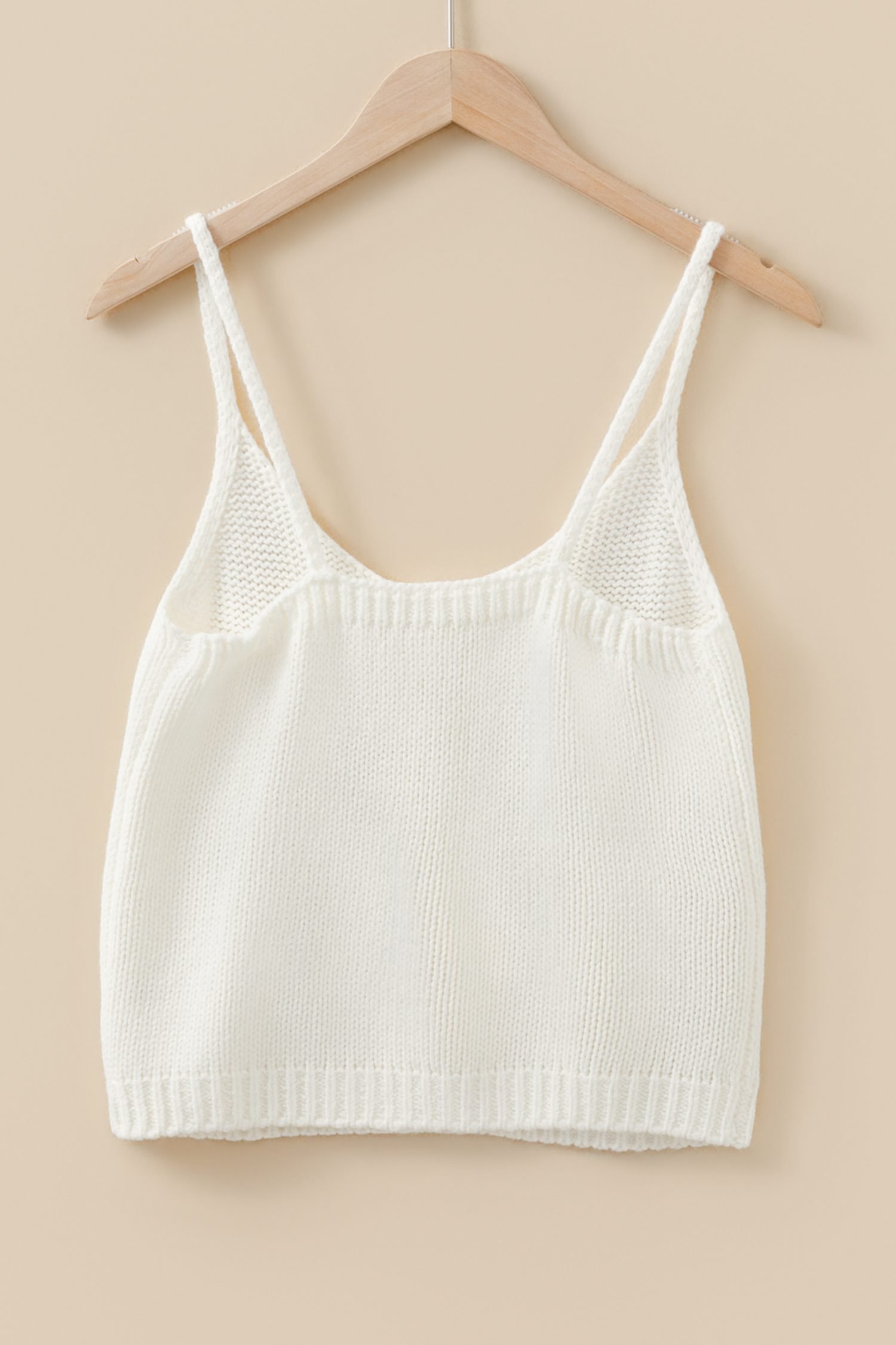 White 3D Flower Spaghetti Straps Sweater Vest - Image 12