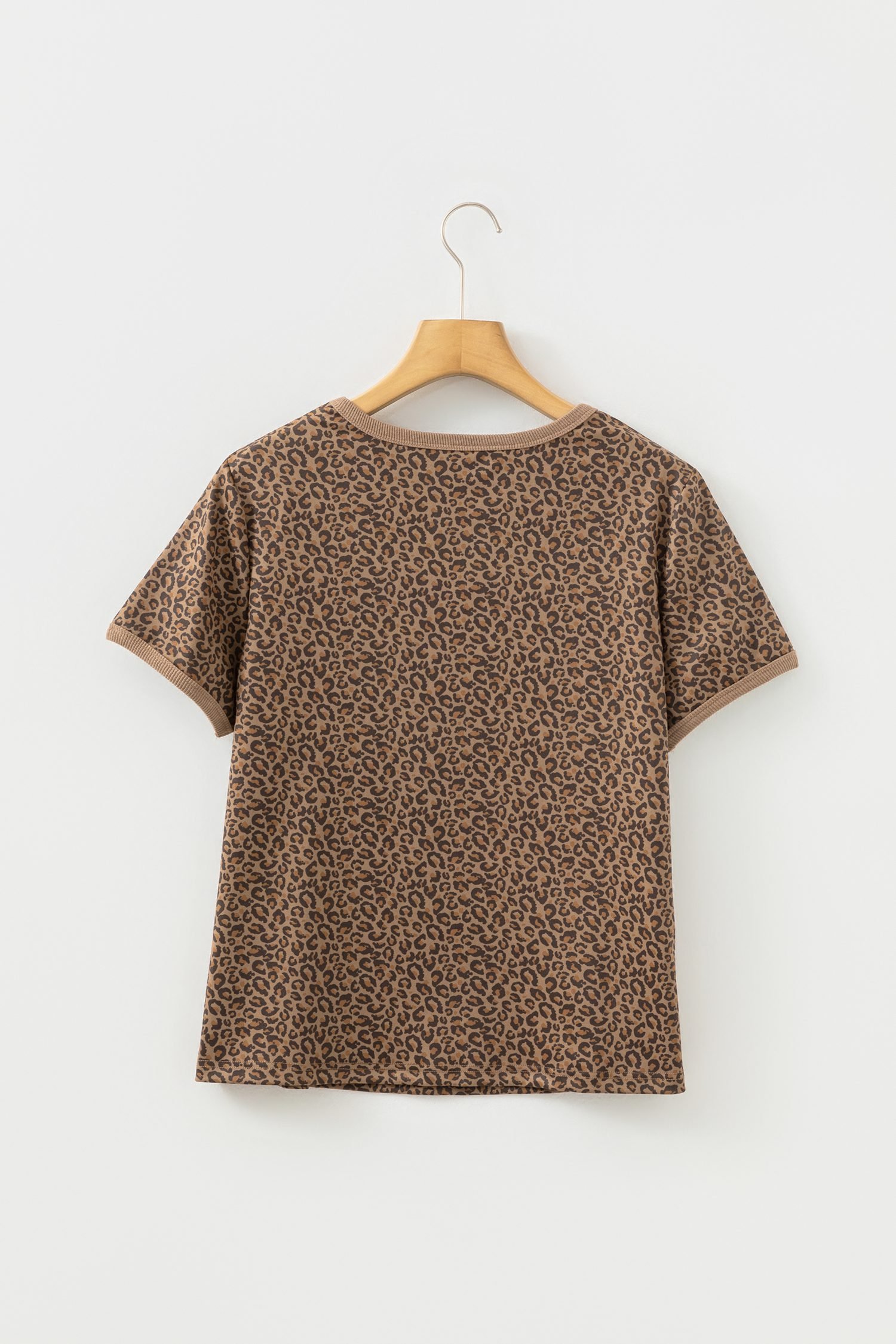 Khaki Fierce Leopard Crew Neck T Shirt