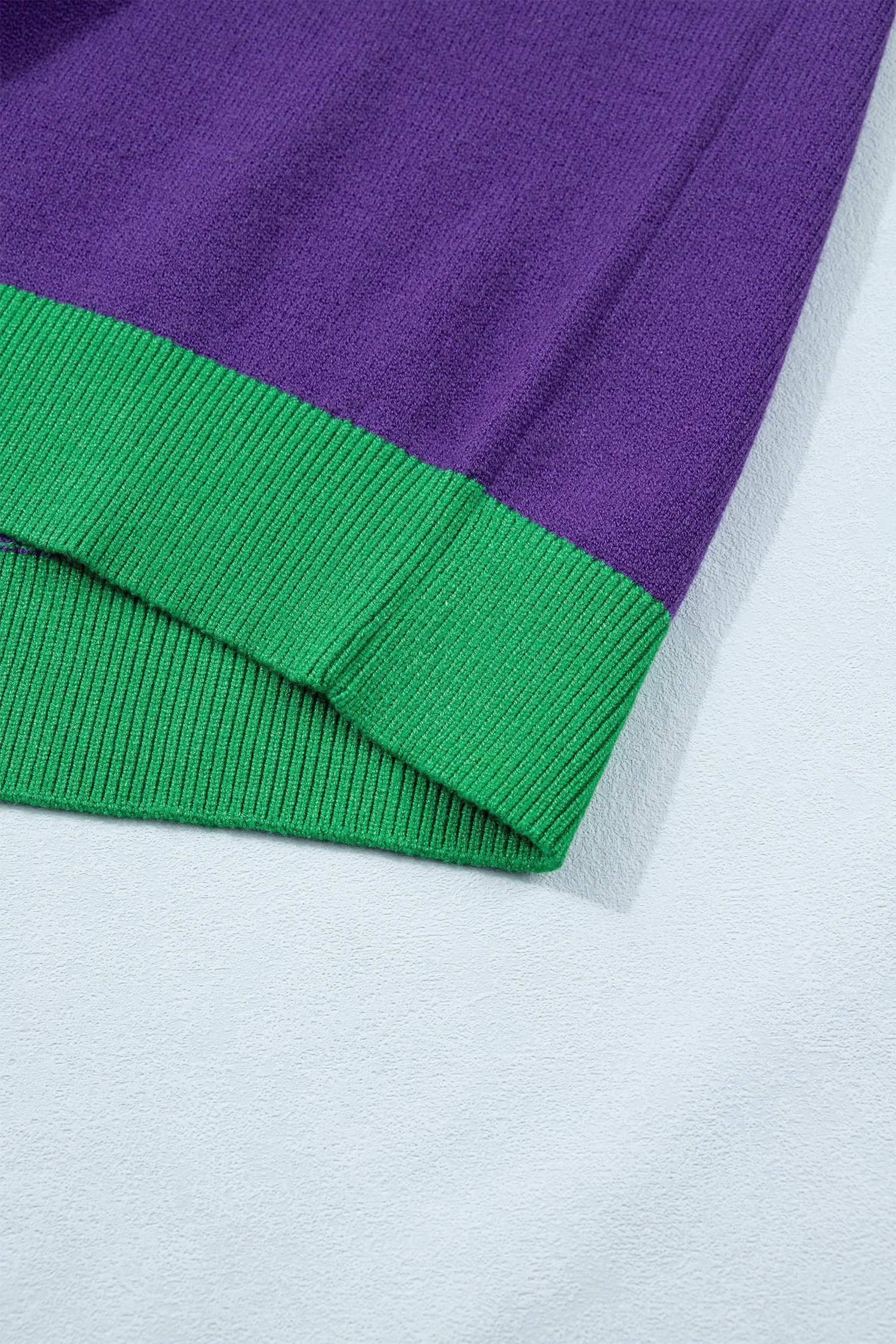 Tillandsia Purple Mardi Gras Tinsel Graphic Short Sleeve Sweater - Image 10