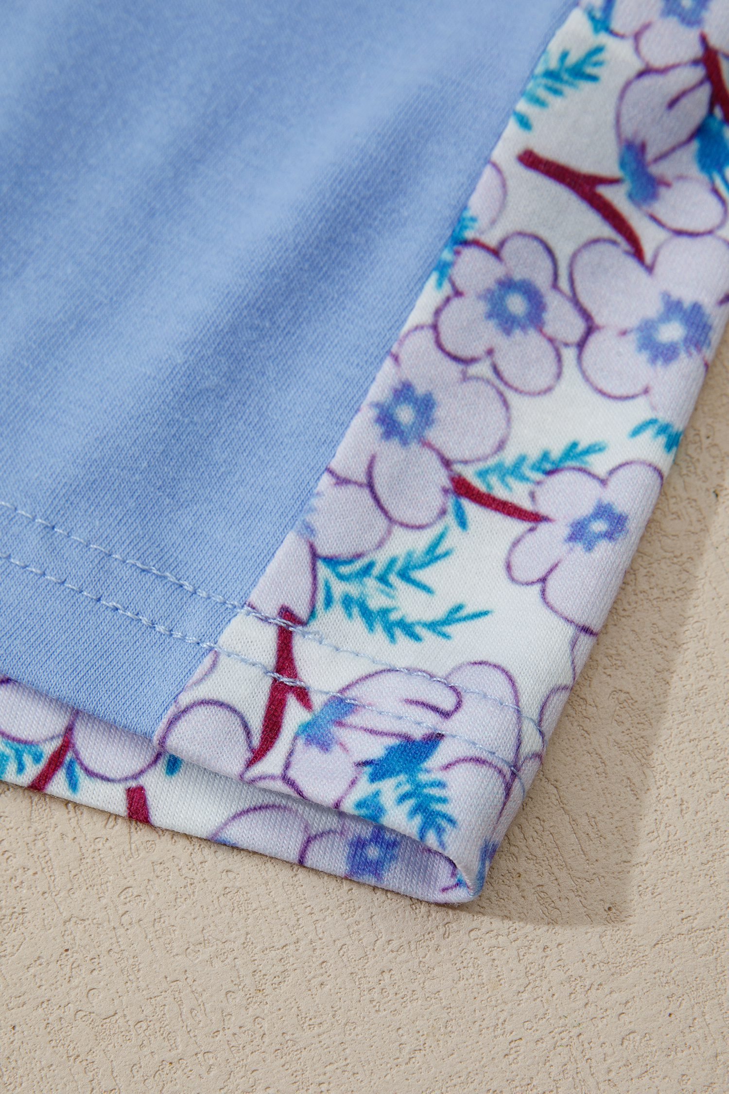 Beau Blue Color Block Plaid Bubble Sleeve Patchwork Blouse - Image 8