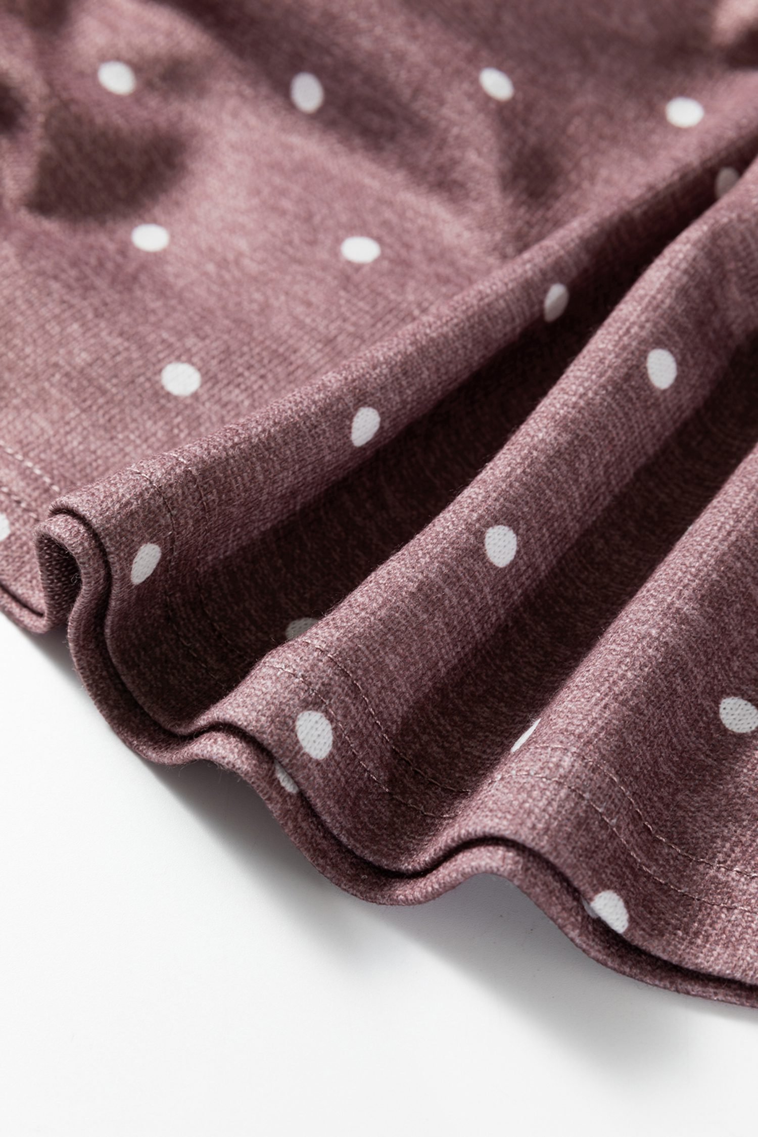 Dark Brown Polka Dot Boat Neck Knit Long Sleeve T Shirt