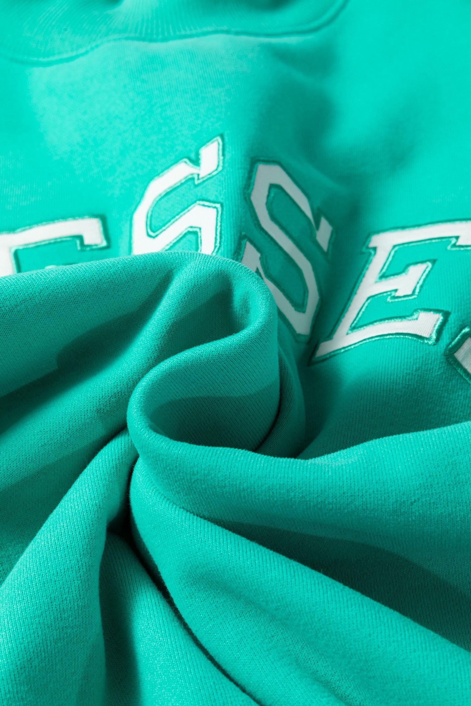 Sea Green Oversize Blessed Embroidered Mock Neck Sweatshirt - Image 7
