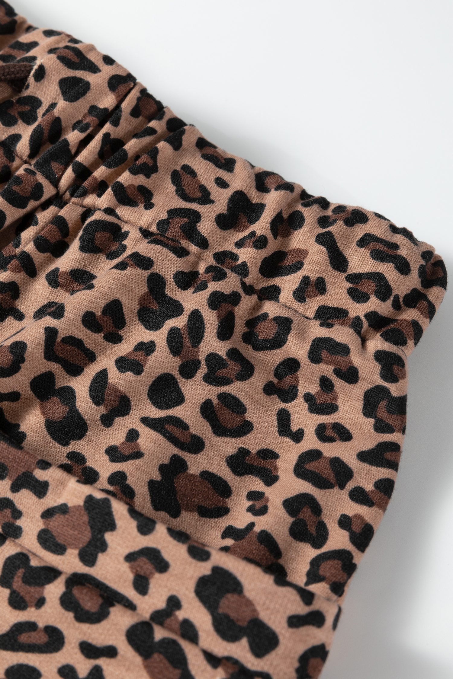 Brown Leopard Loose Tee Drawstring Waist Barrel Pants Set - Image 13