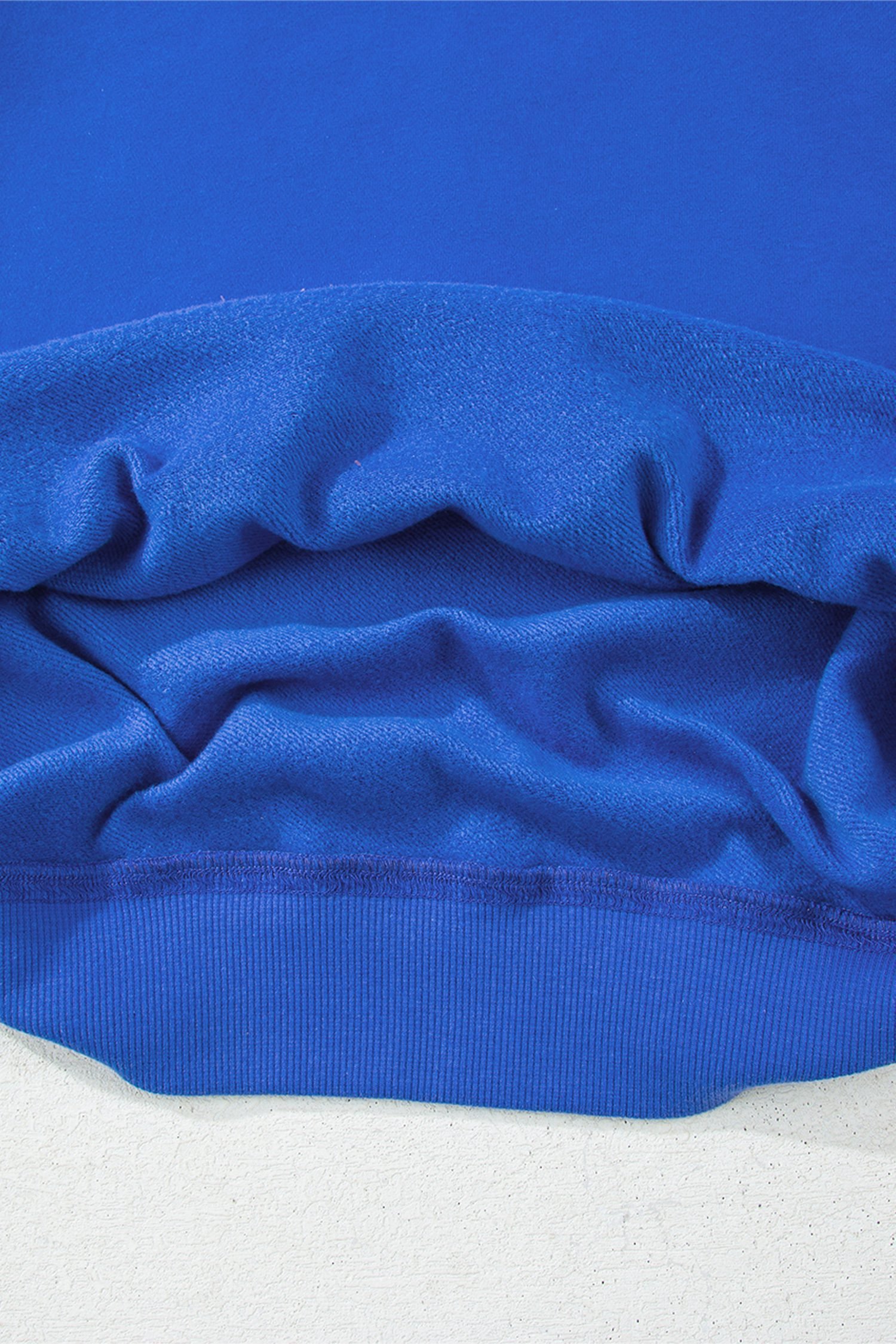 Dark Blue Solid Color Oversized Mock Neck Sweatshirt - Image 16