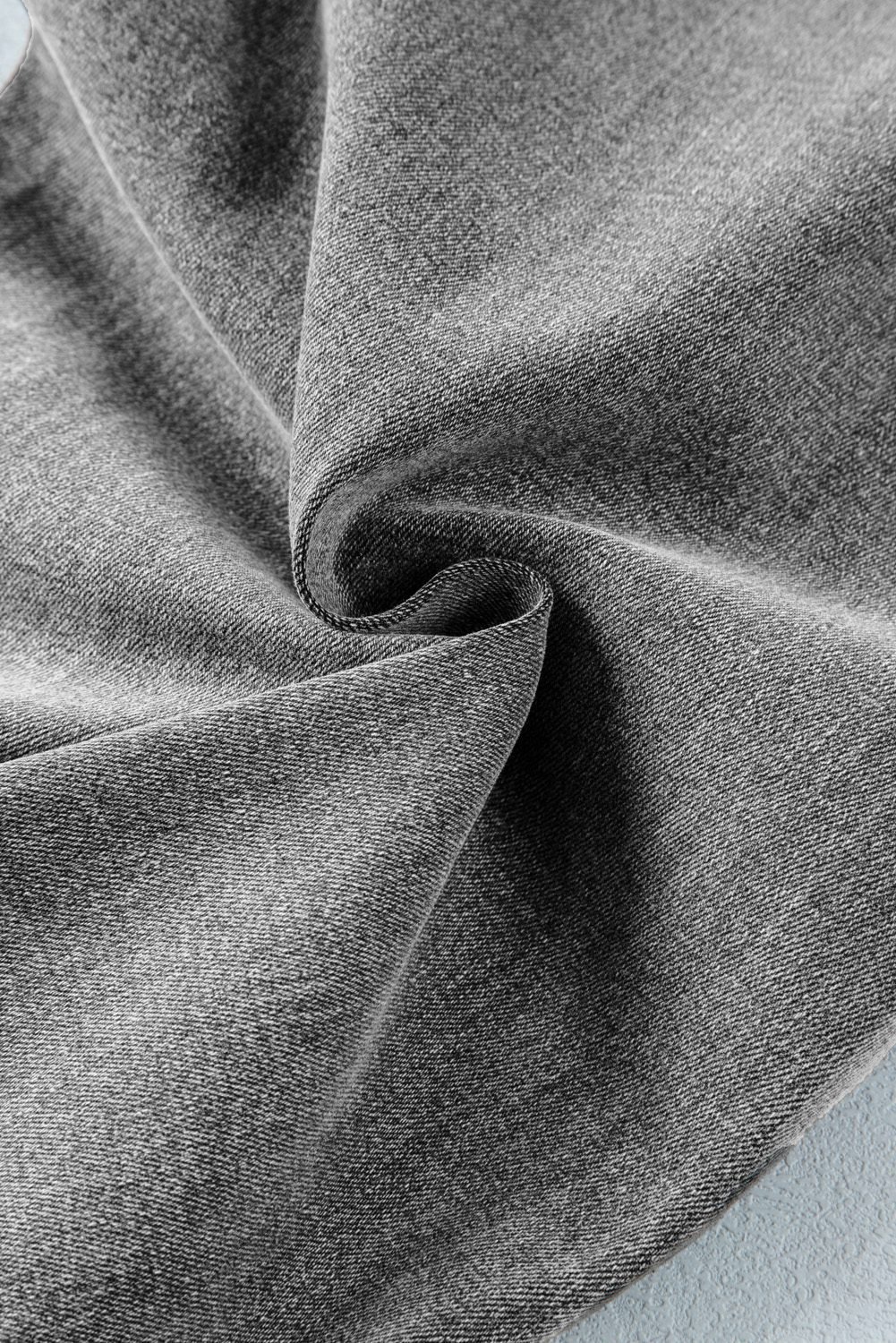 Gray Raw Hem Straight Leg Loose High Waist Jeans