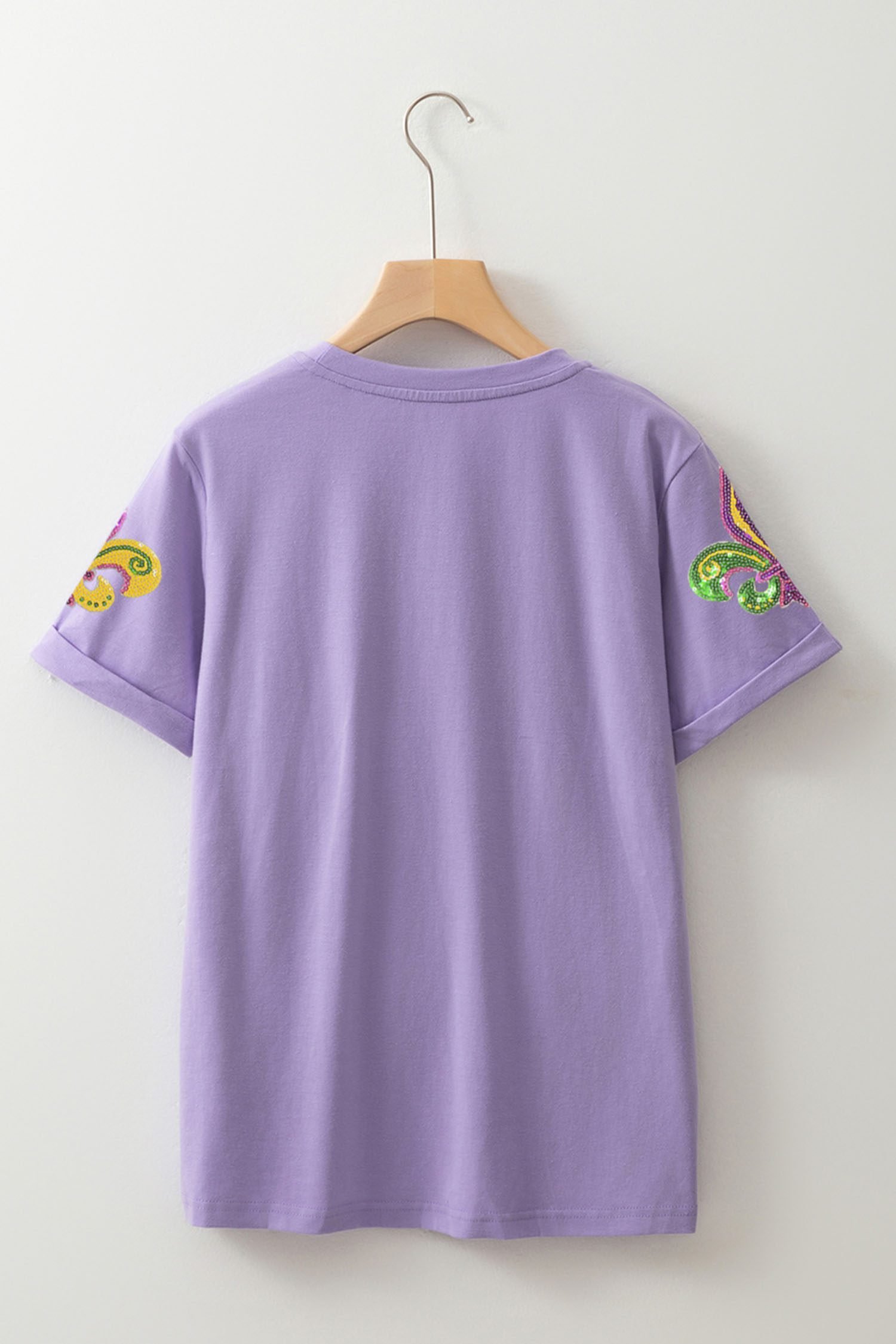 Wisteria Mardi Gras Sequined Pattern Holiday T Shirt