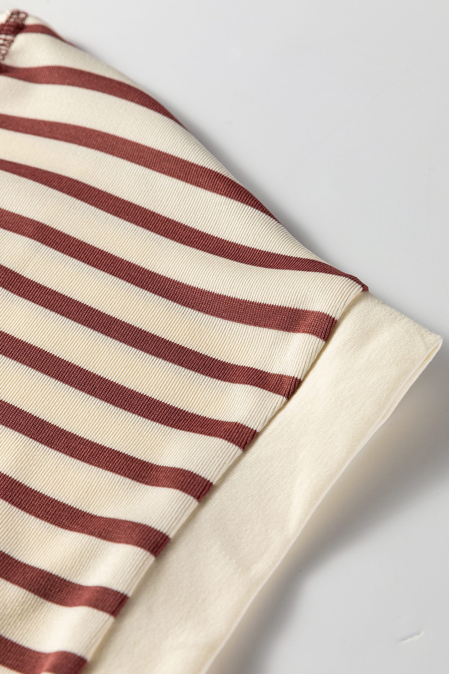 Red Stripe Half Buttons Round Neck T Shirt - Image 13