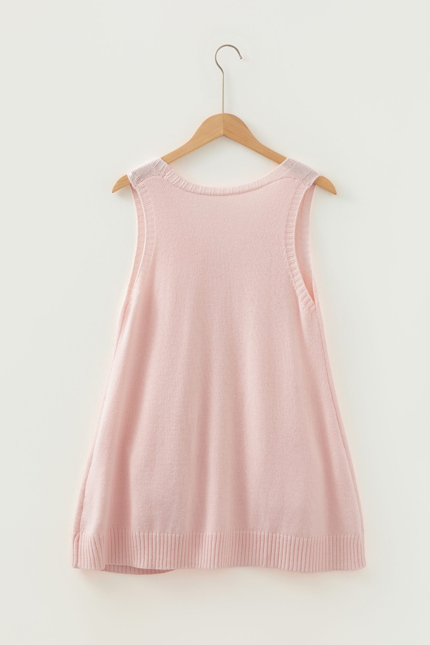 Delicacy Ribbed Deep V Neckline Front Pocketed Loose Tunic Sweater Vest - Image 3