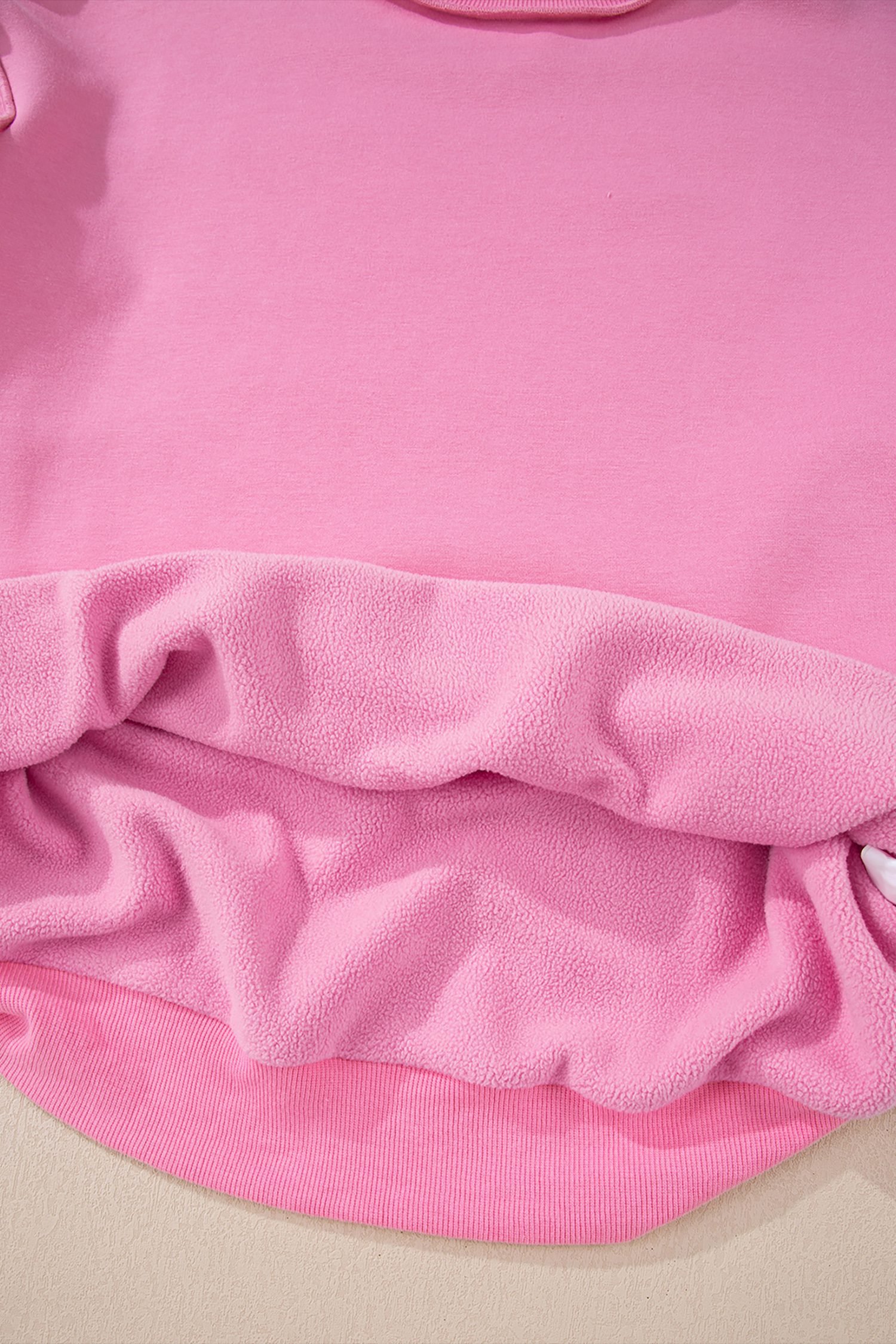 Bright Pink Oversize Drop Shoulder Reversible Mock Neck Sweatshirt - Image 16