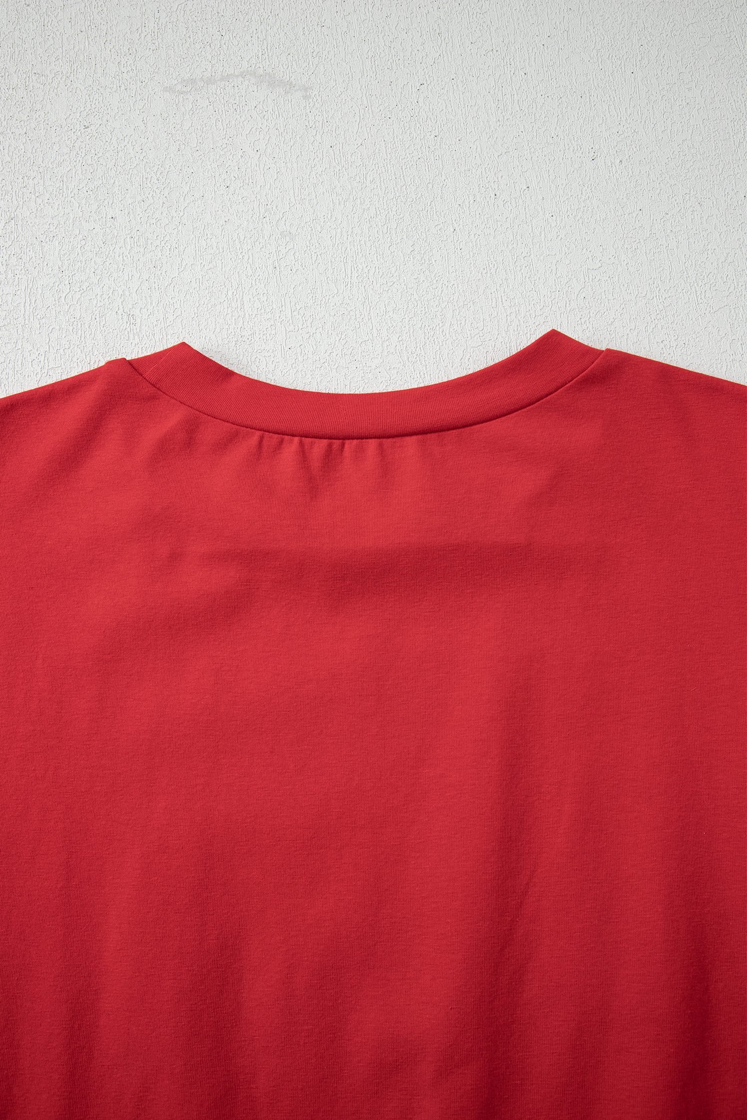Fiery Red Stars Stripes Short Puff Sleeve Top