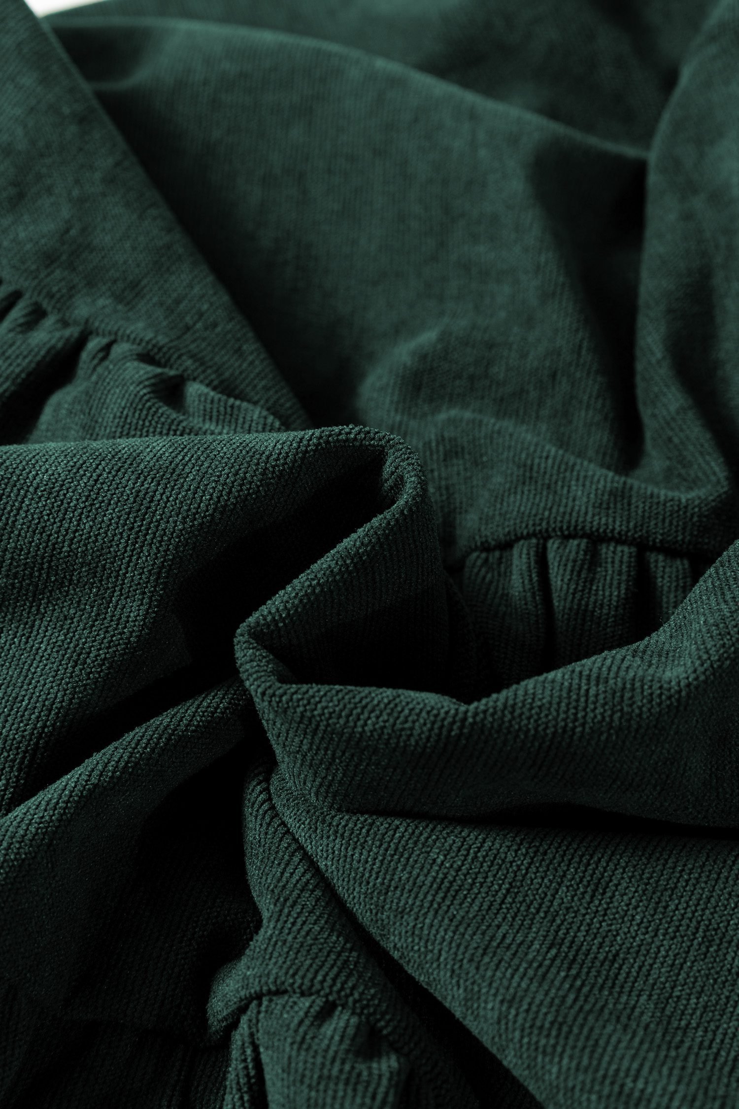 Mist Green Lantern Sleeve Tiered Mini Dress