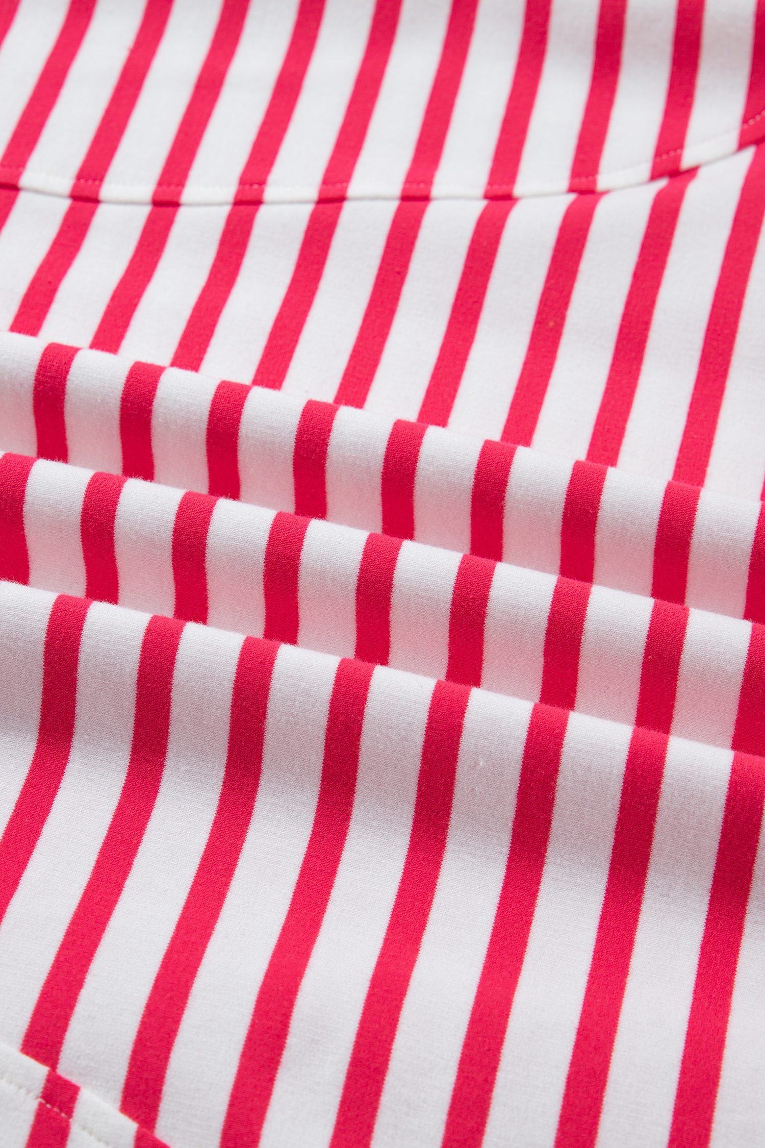 Red Stripe Drop Shoulder Half Sleeve T Shirt