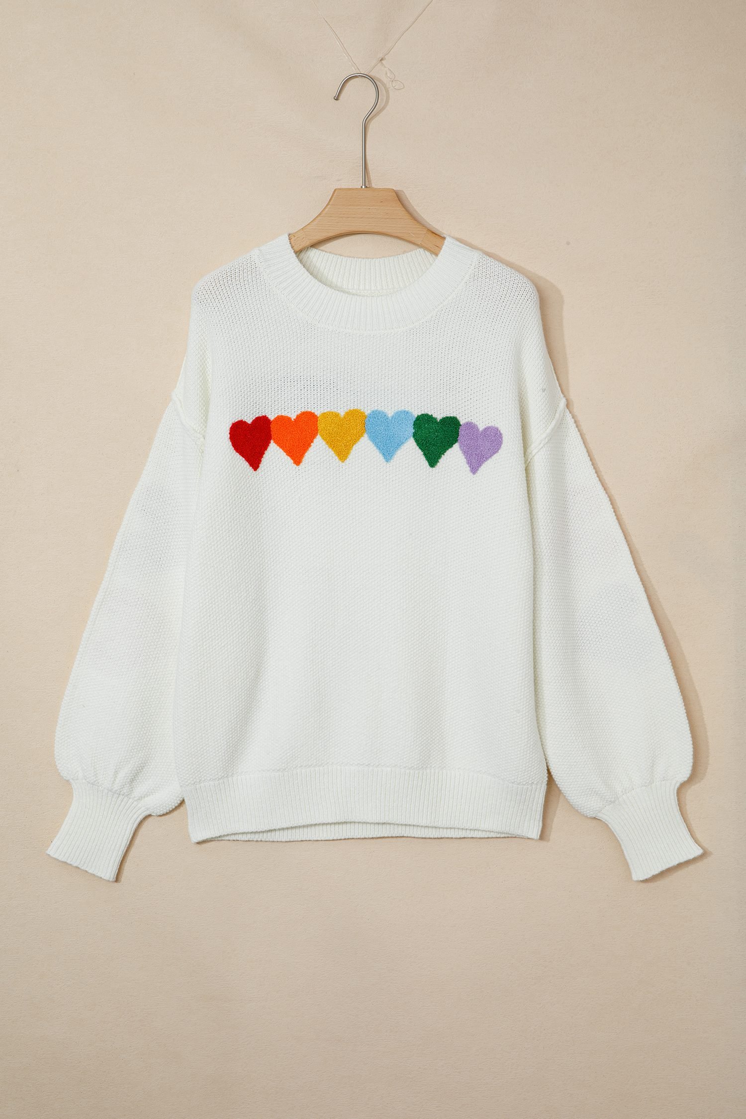White Chenille Graphic Drop Shoulder Holiday Sweater