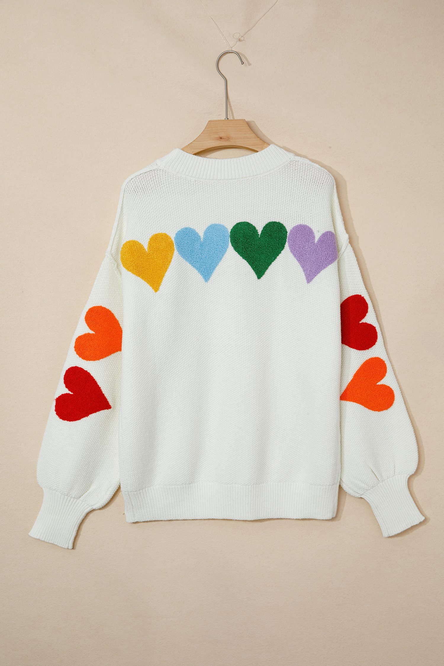 White Chenille Graphic Drop Shoulder Holiday Sweater