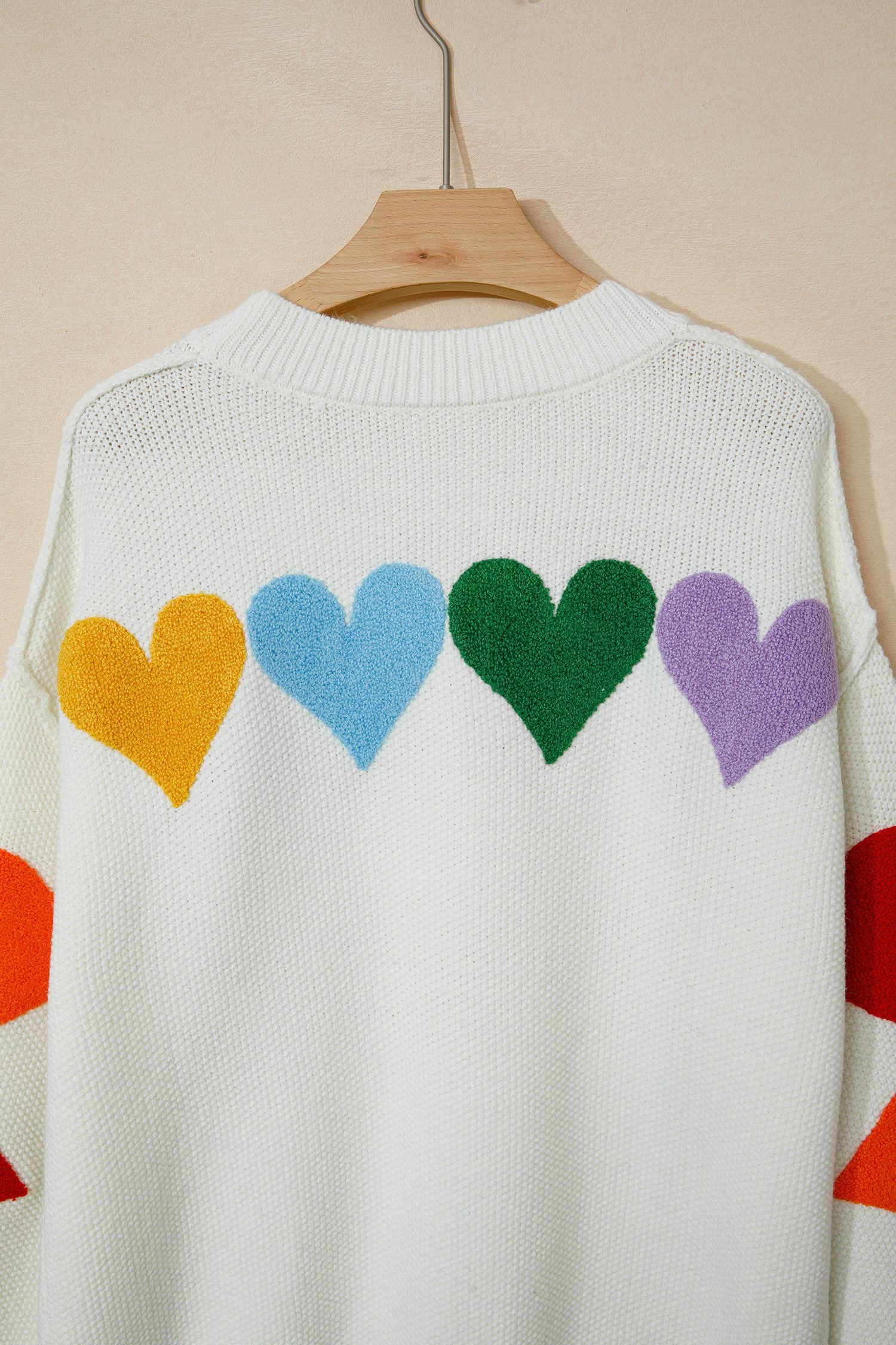 White Chenille Graphic Drop Shoulder Holiday Sweater