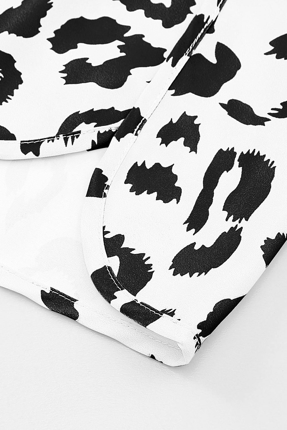 White Leopard High Waisted Athletic Shorts