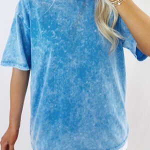 Blue Mineral Washed Oversized Tee