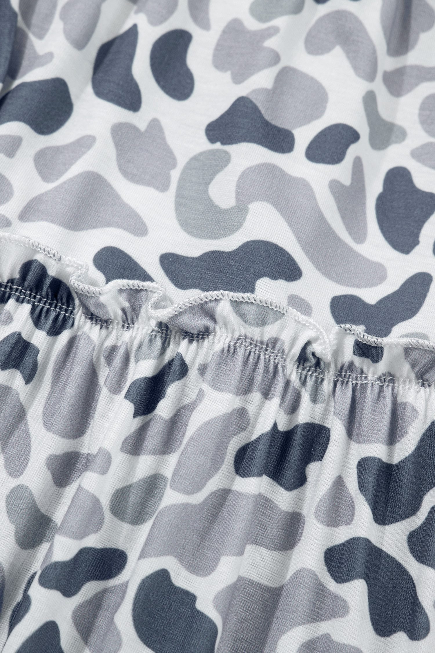 Beige Camo Print Wide Leg Casual Pants