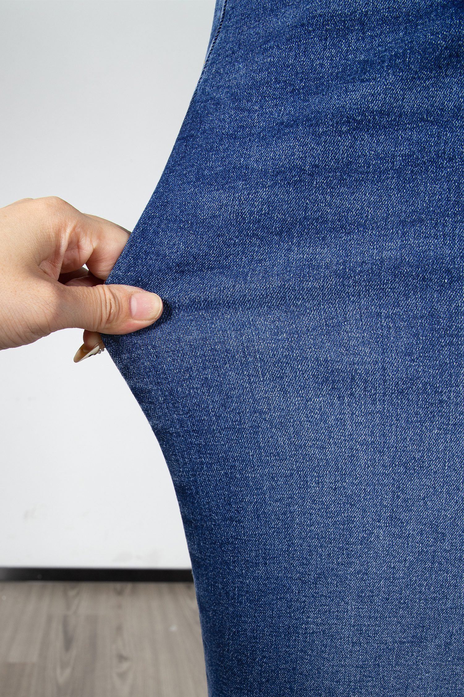 Dark Blue Acid Wash Contrast Lace-up Plus Size Jeans