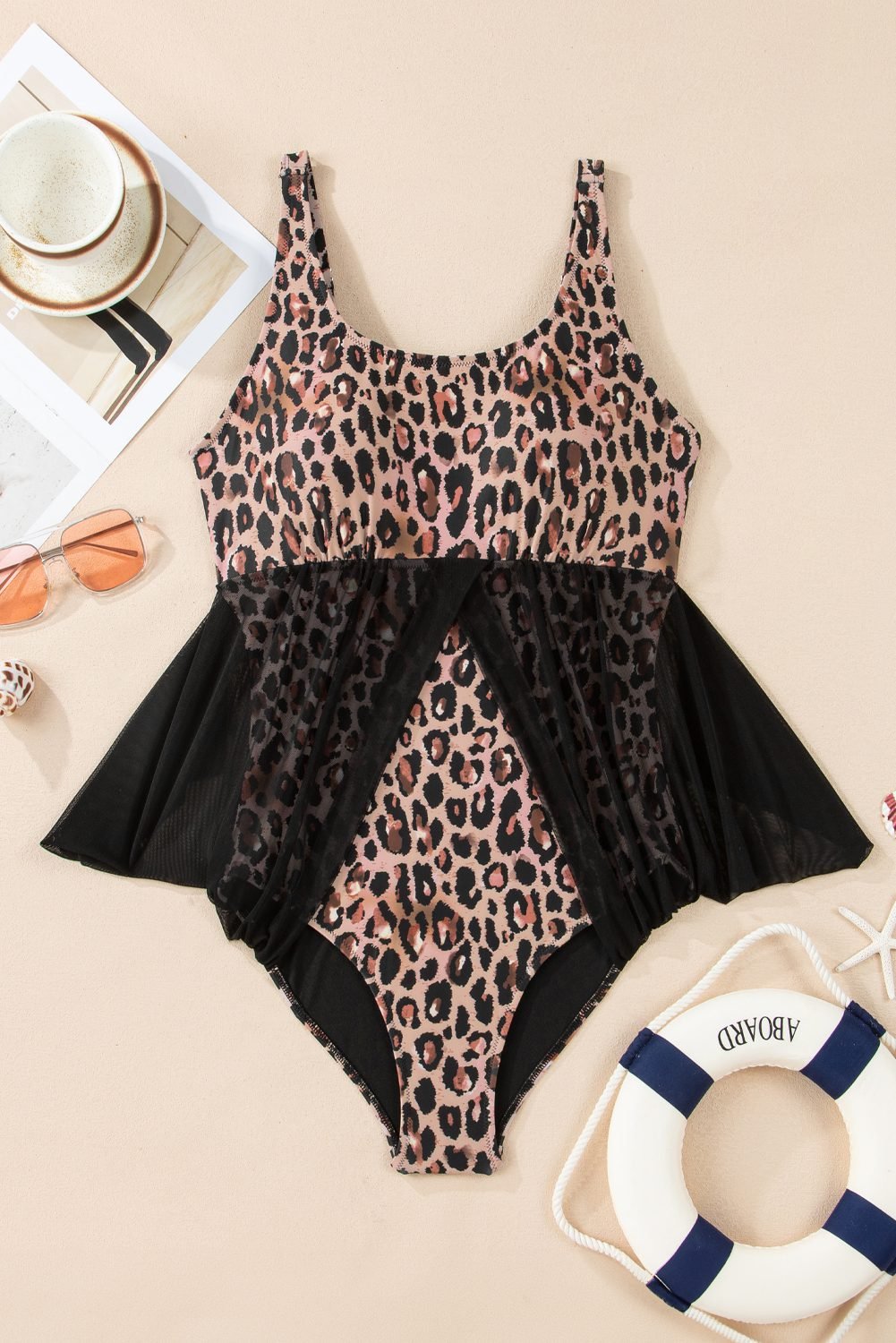 Black Mesh Patchwork V Neck Half Sleeve Bodycon One Piece Swimwear