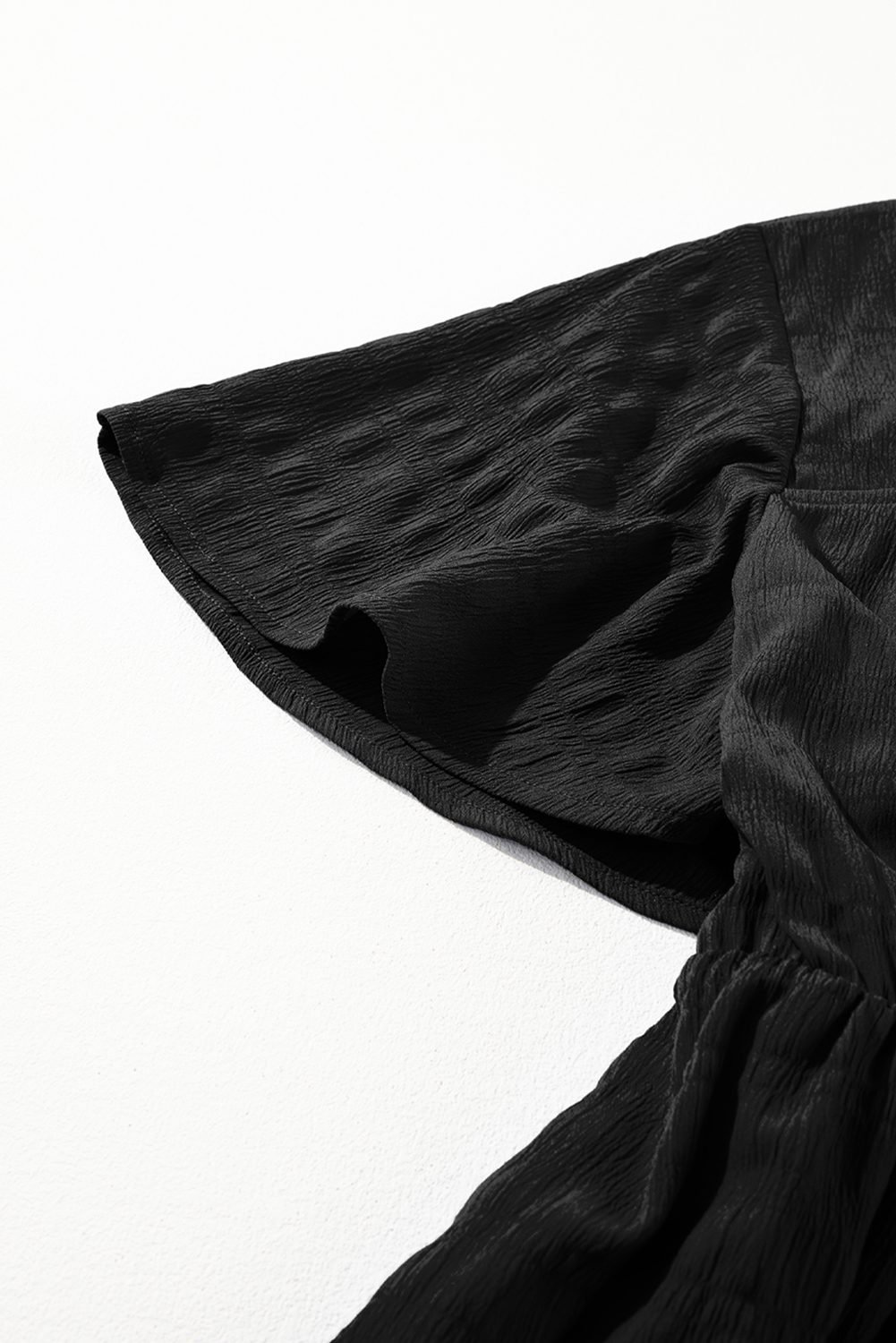 Black Plus Size Short Sleeve Lace-up High Waist Midi Dress