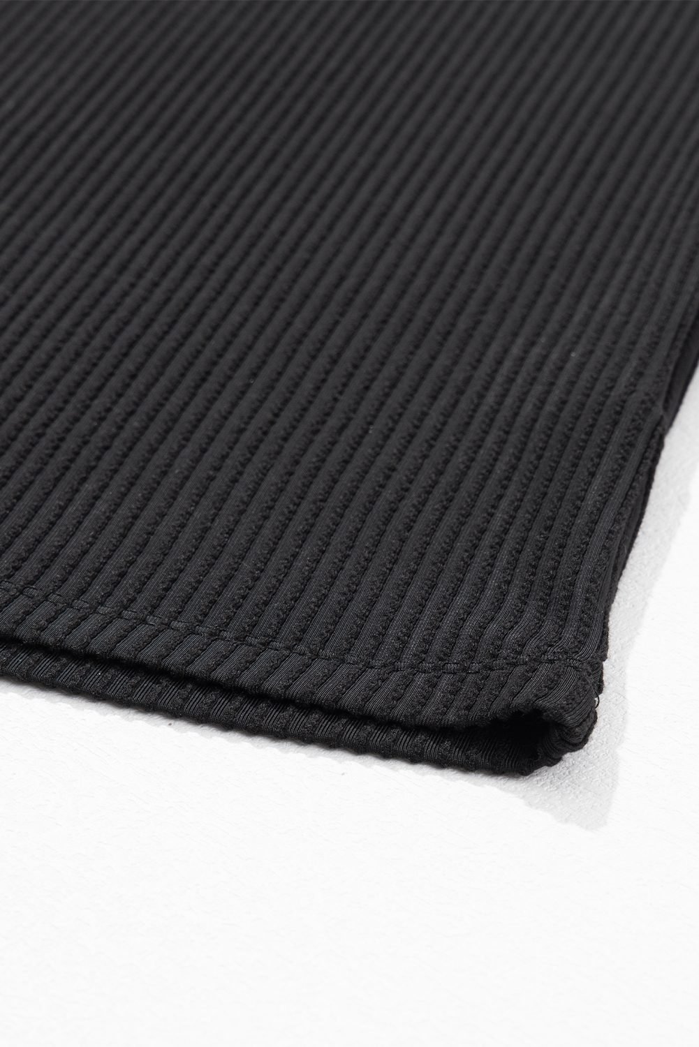 Black Textured V-Neck Dropped Shoulder Plus T-Shirt