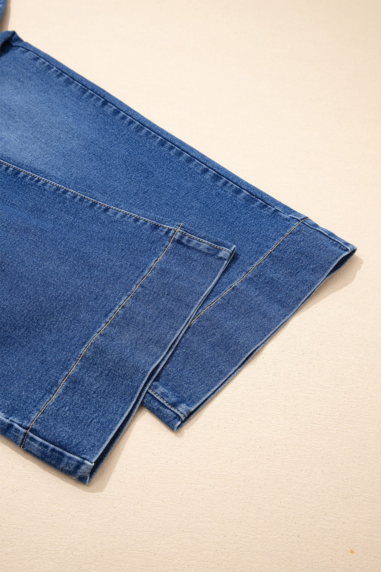 Dark Blue Acid Wash Contrast Lace-up Plus Size Jeans