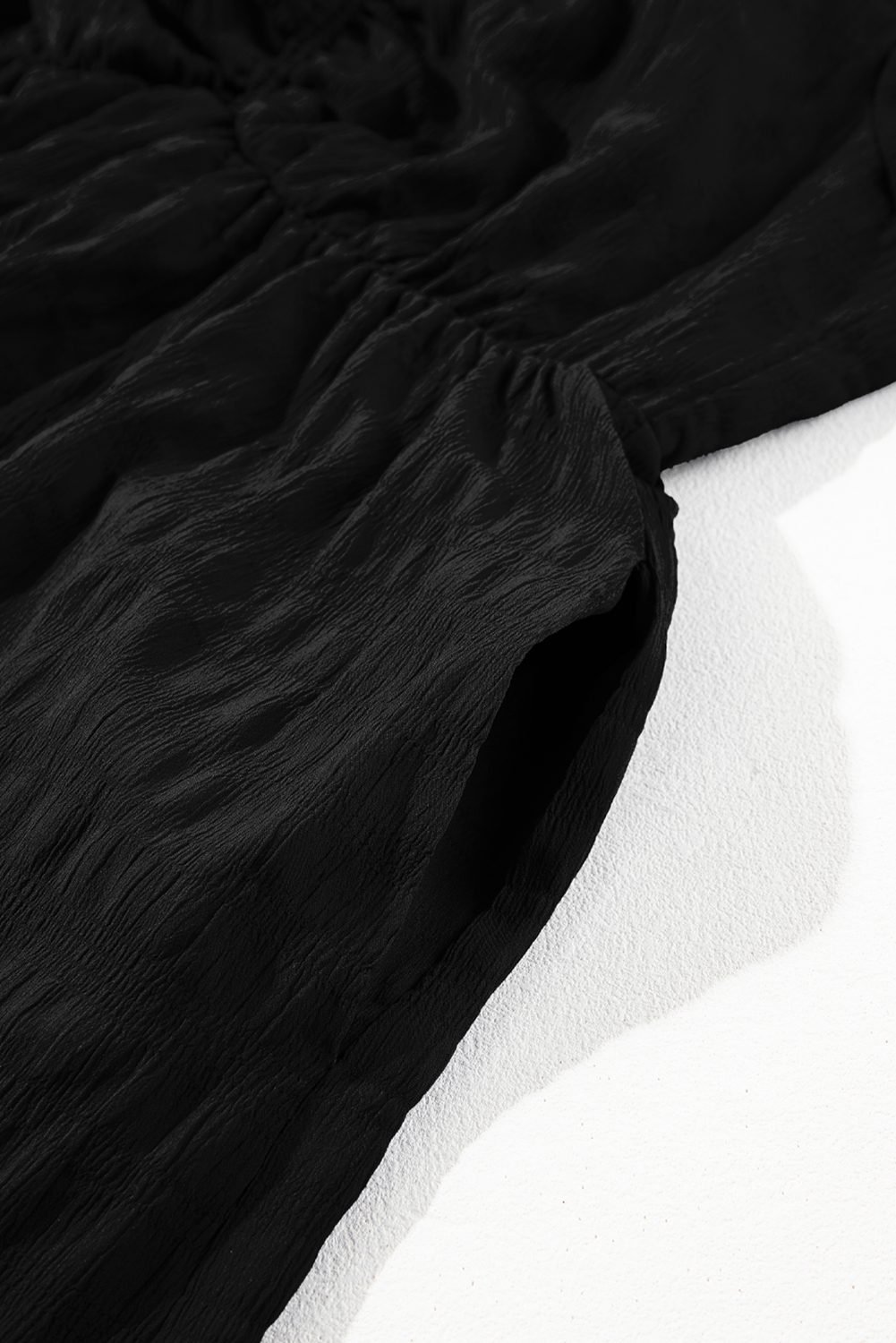 Black Plus Size Short Sleeve Lace-up High Waist Midi Dress