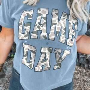 Stone Blue Camo GAME DAY Graphic T Shirt