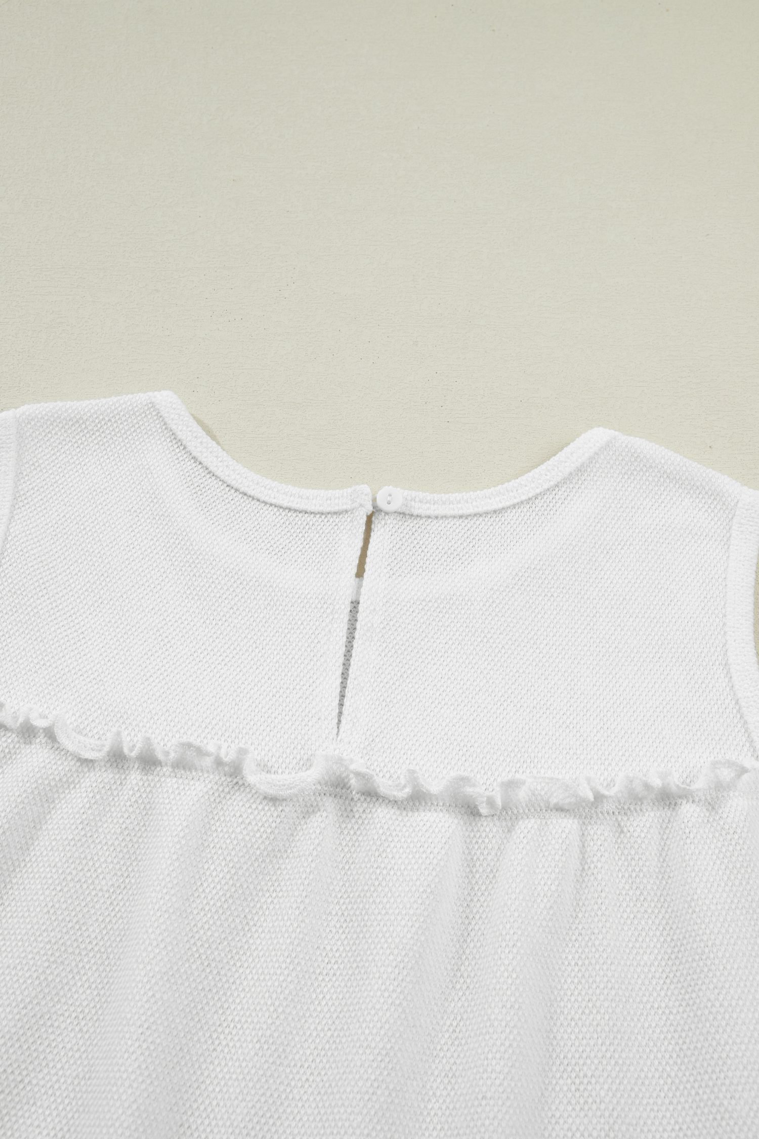 White Tiered Frill Trim A-line Tank Top
