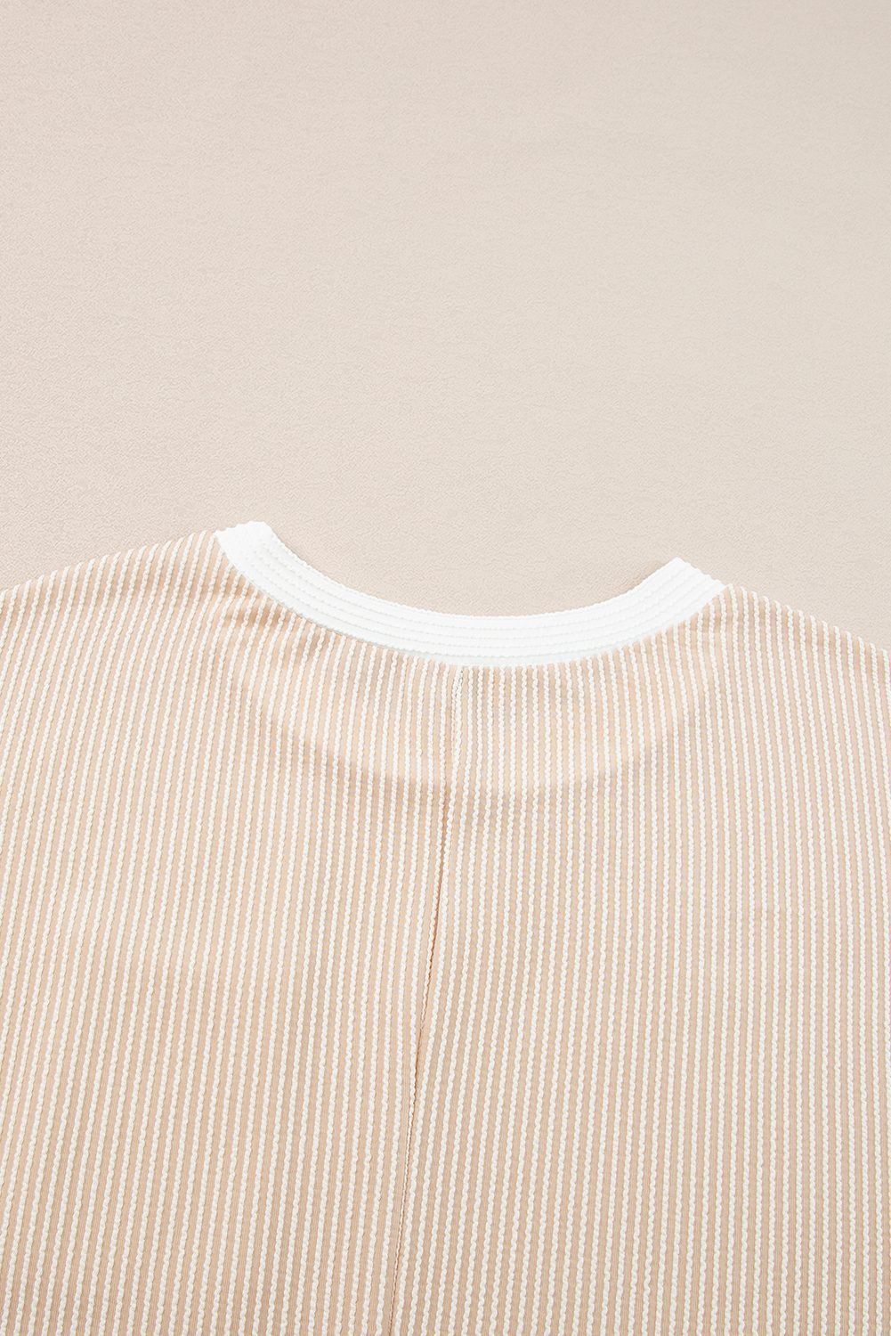 Apricot Twisted Ribbed Color Block Trim T Shirt Shift Dress