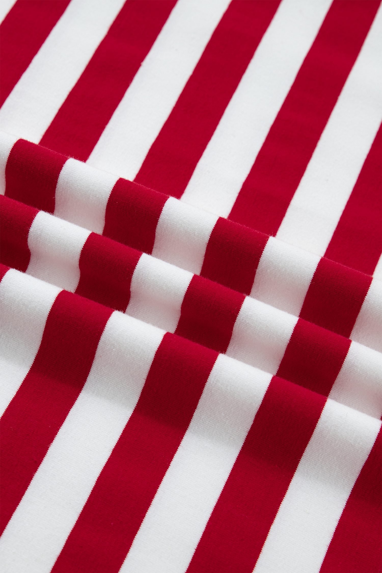 Red Stripe Patchwork Round Neck T Shirt