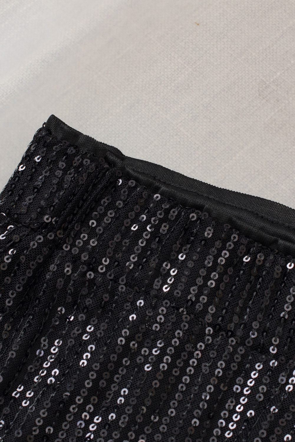 Black Sequin Wide Leg Pants