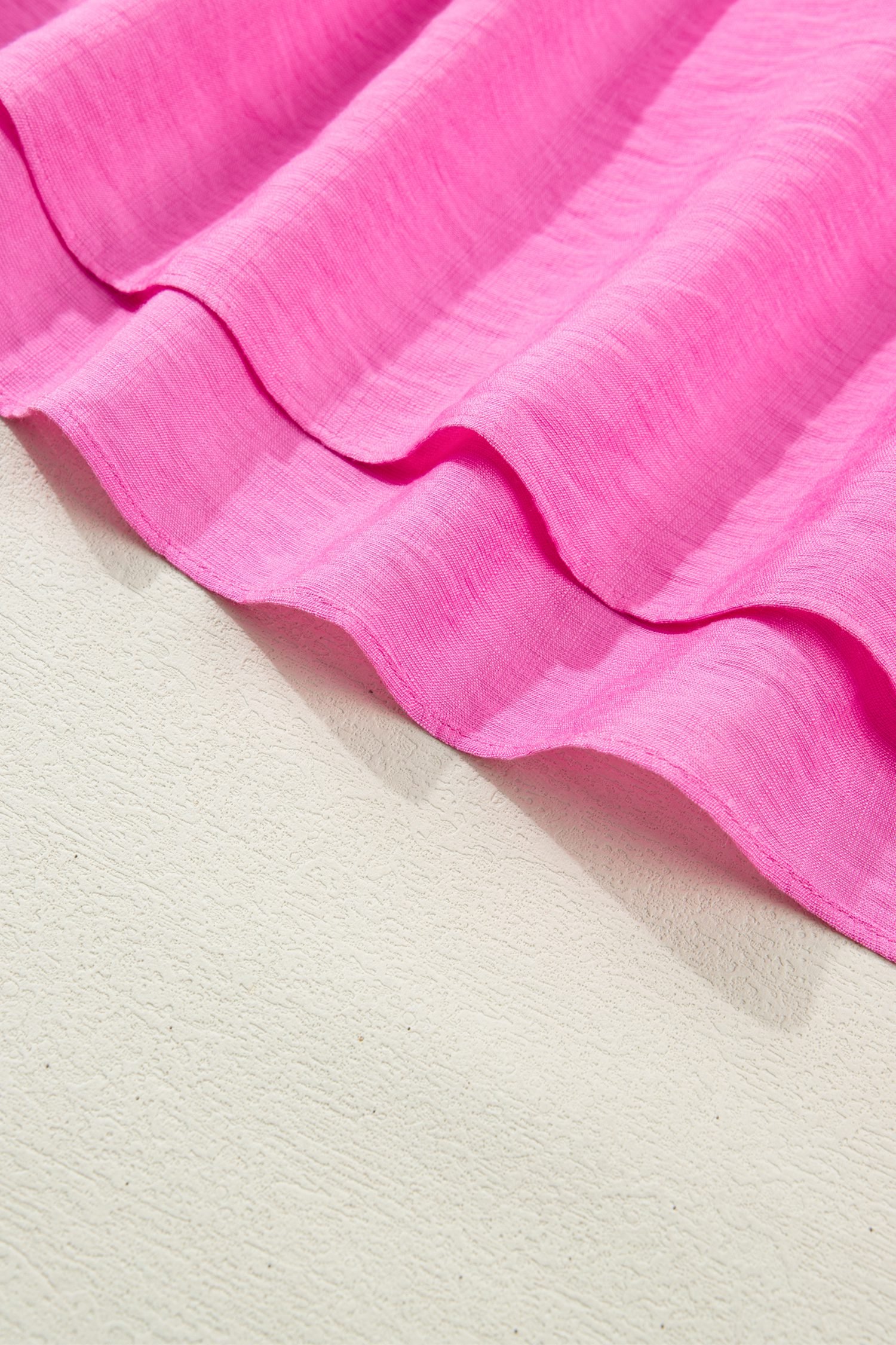 Bonbon Solid Color Ruffle Trim High Waist Sleeveless Maxi Dress