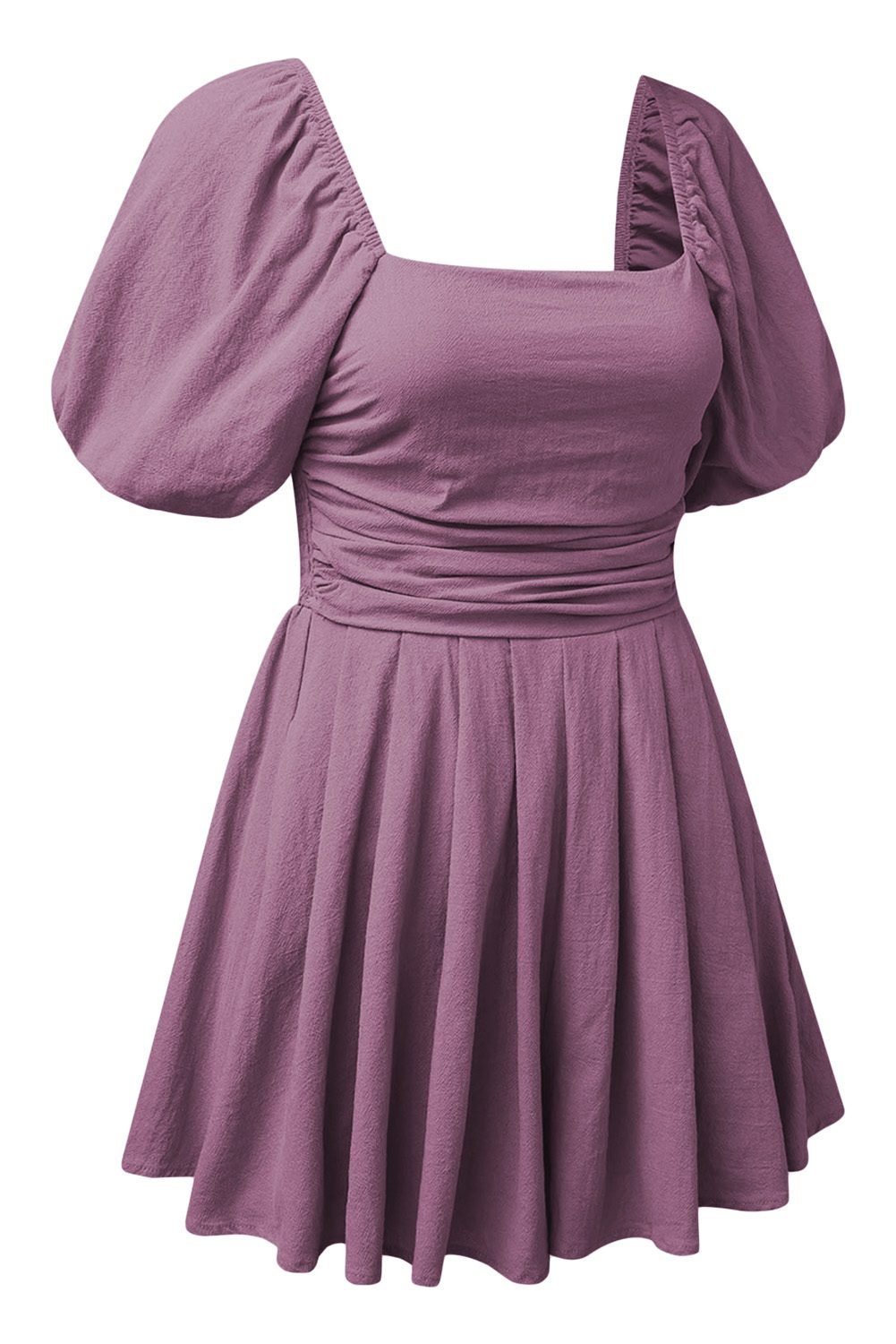 Valerian Square Neck Ruched Puff Sleeve Romper