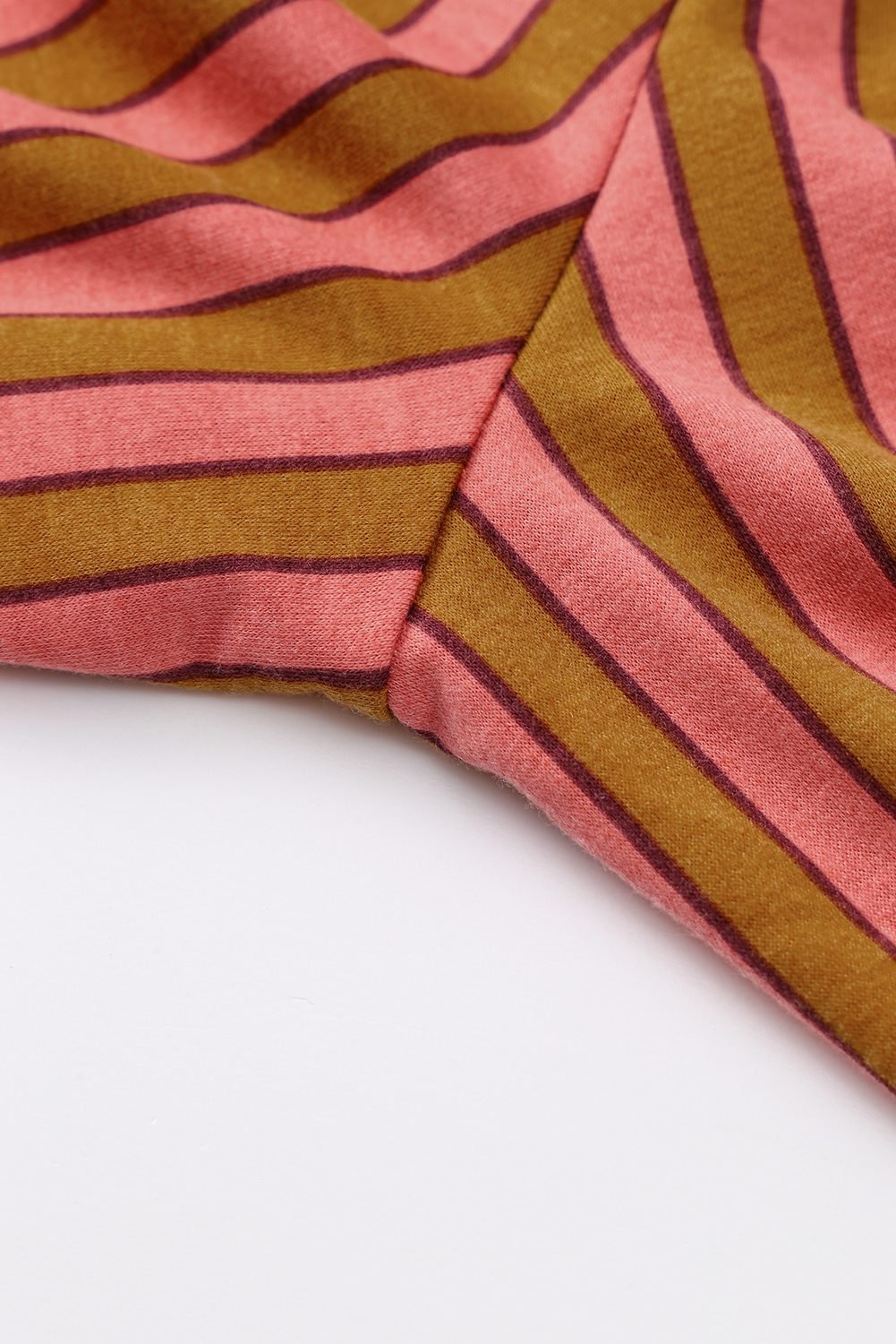 Red Stripe Button Pocket Tie Waist Casual Wide Leg Pants