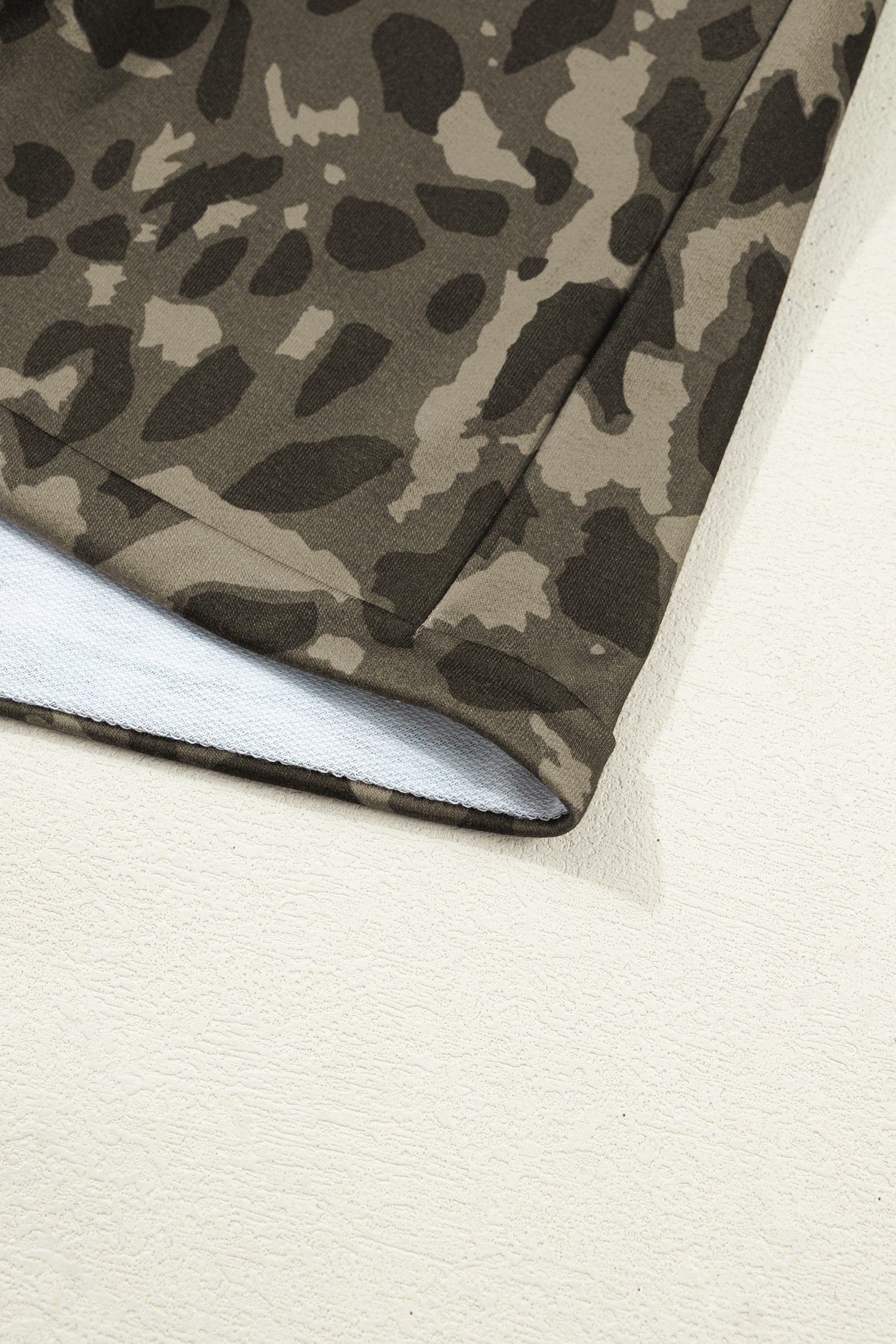 Brown Leopard Print Crew Neck Short Set