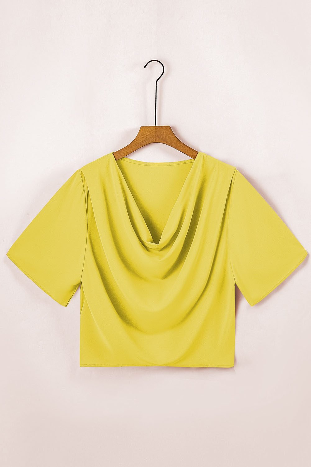 Golden Glow Women's Casual Summer Sleeve Wrap V Neck Draped Blouses