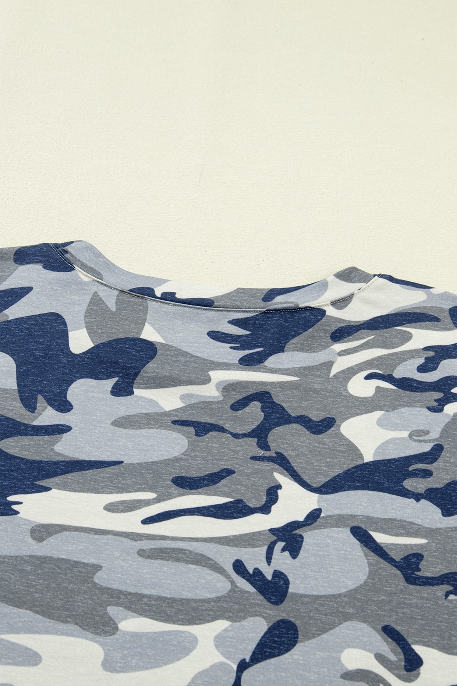 Green Plus Size Camo Print Crew Neck Short Sleeve Tee